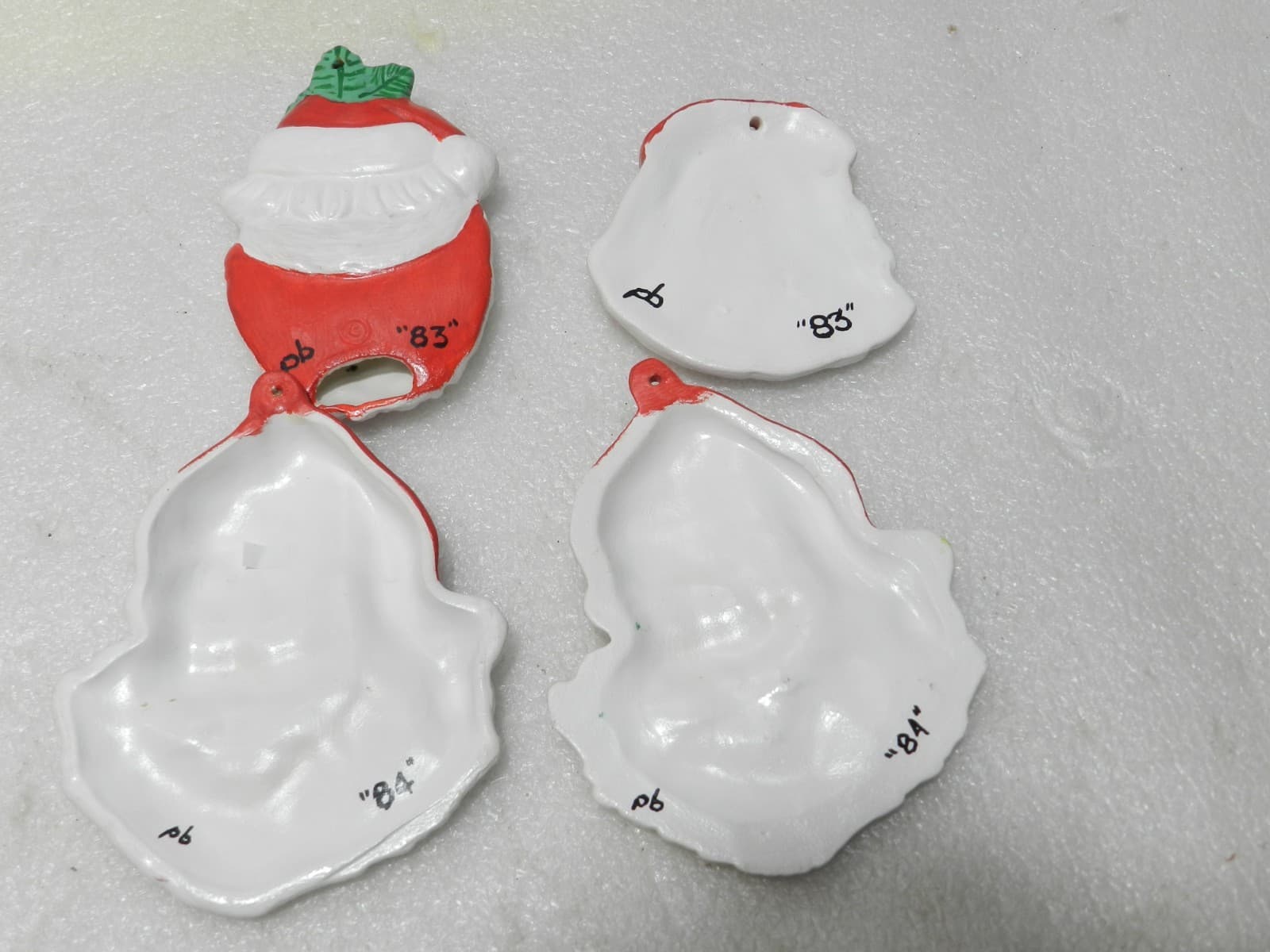 Vintage Mouse/Santa Ceramic Christmas Tree Ornaments Hand Painted 83 - 86 (Y83M - Thumbnail 13