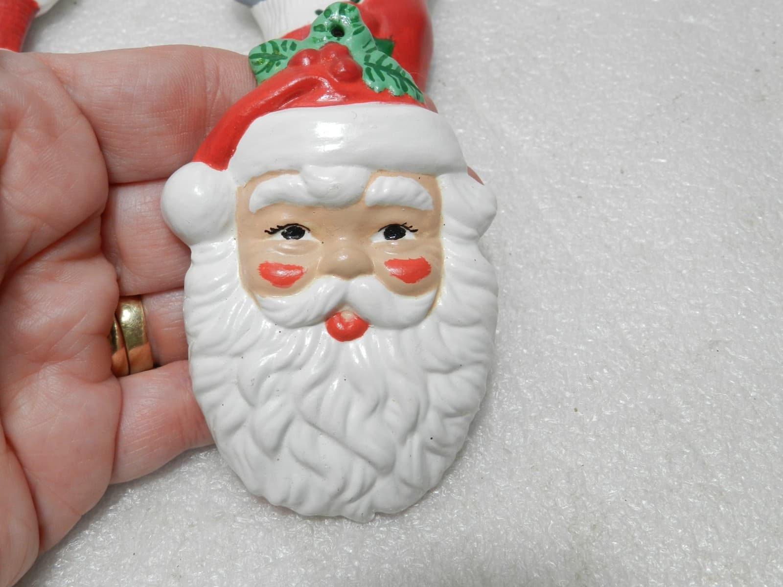 Vintage Mouse/Santa Ceramic Christmas Tree Ornaments Hand Painted 83 - 86 (Y83M - Thumbnail 10