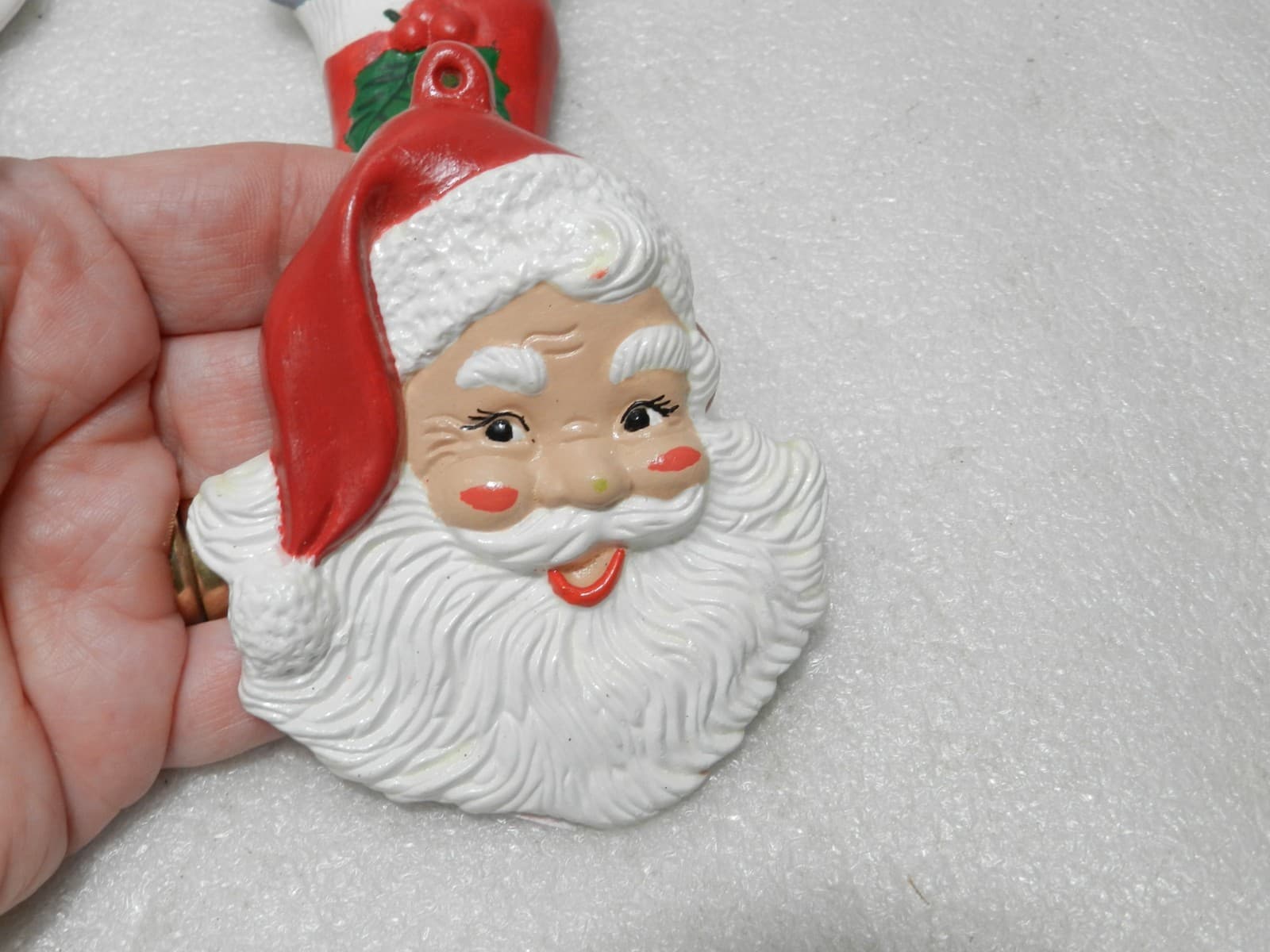 Vintage Mouse/Santa Ceramic Christmas Tree Ornaments Hand Painted 83 - 86 (Y83M - Thumbnail 12