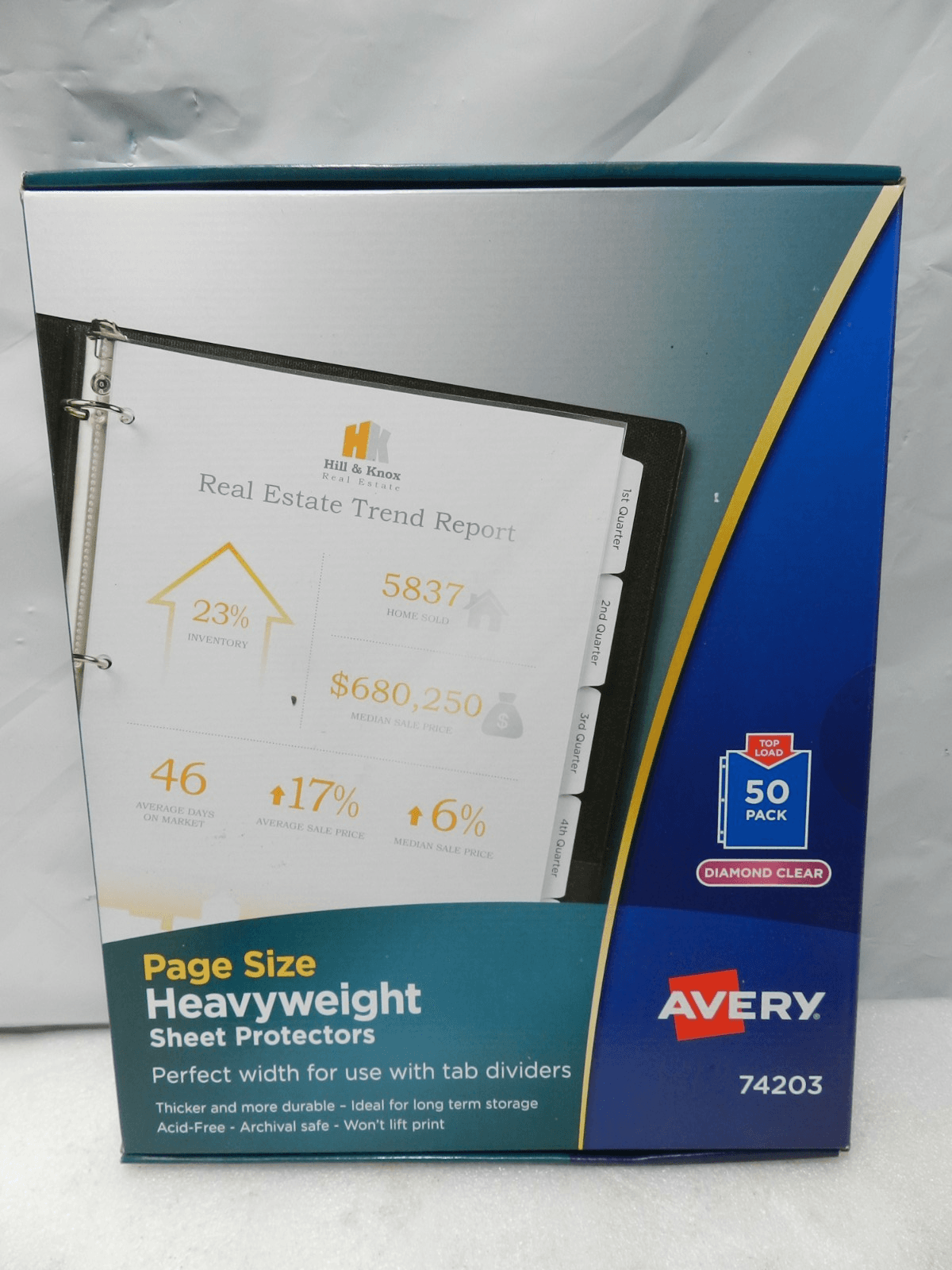 Avery Page Size Heavyweight Sheet Protectors 8.5" x 11" Diamond Clear 50 CT G88K - Thumbnail 3