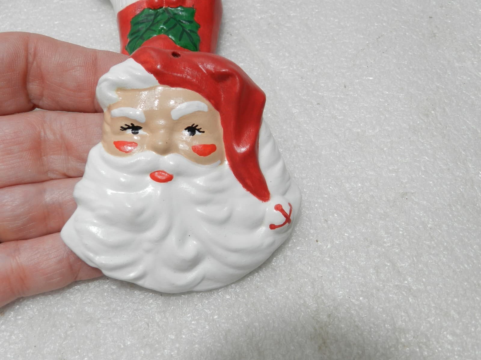 Vintage Mouse/Santa Ceramic Christmas Tree Ornaments Hand Painted 83 - 86 (Y83M - Thumbnail 9