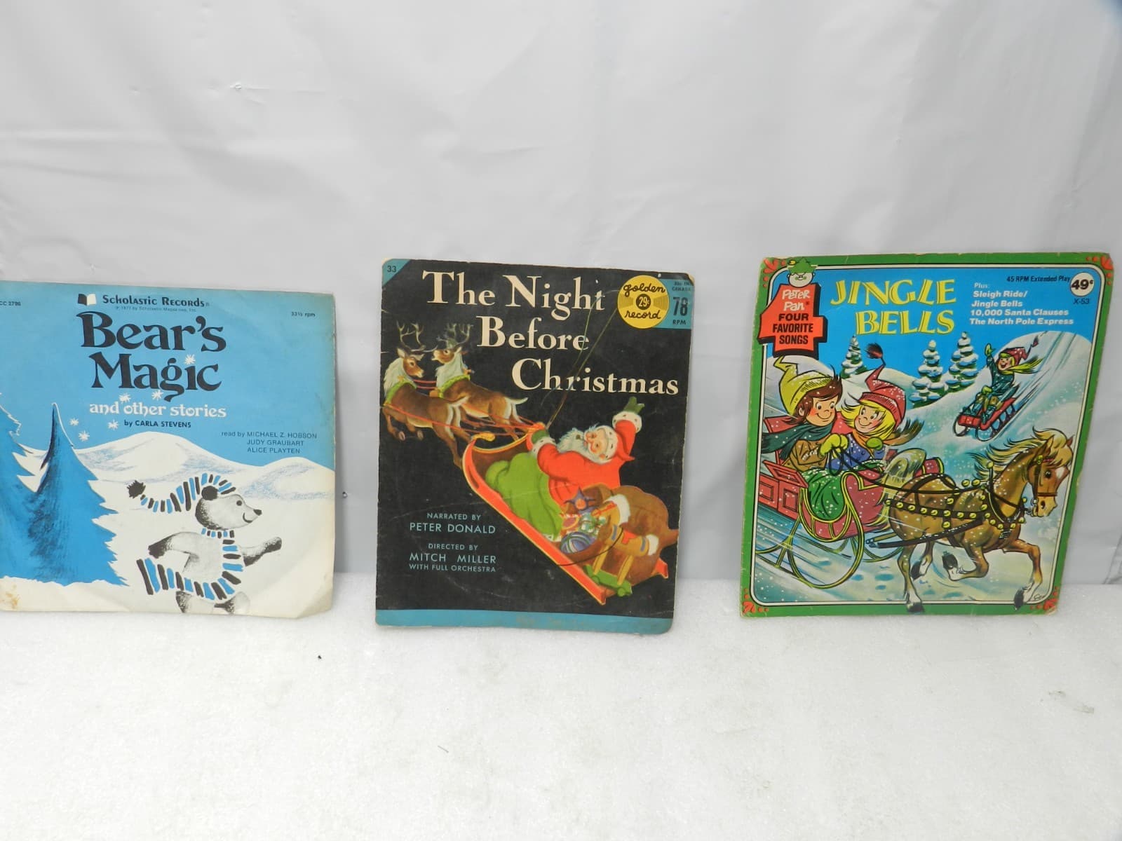 10 Vintage Mixed Brands Childrens 45 RPM Records Christmas With Sleeves (L48JJ) - Thumbnail 6