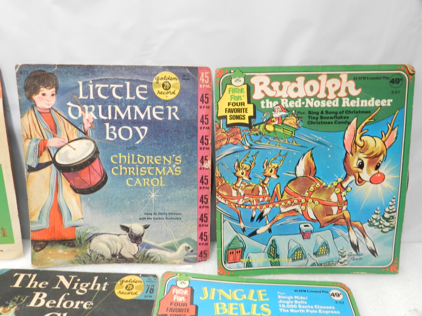 10 Vintage Mixed Brands Childrens 45 RPM Records Christmas With Sleeves (L48JJ) - Thumbnail 3