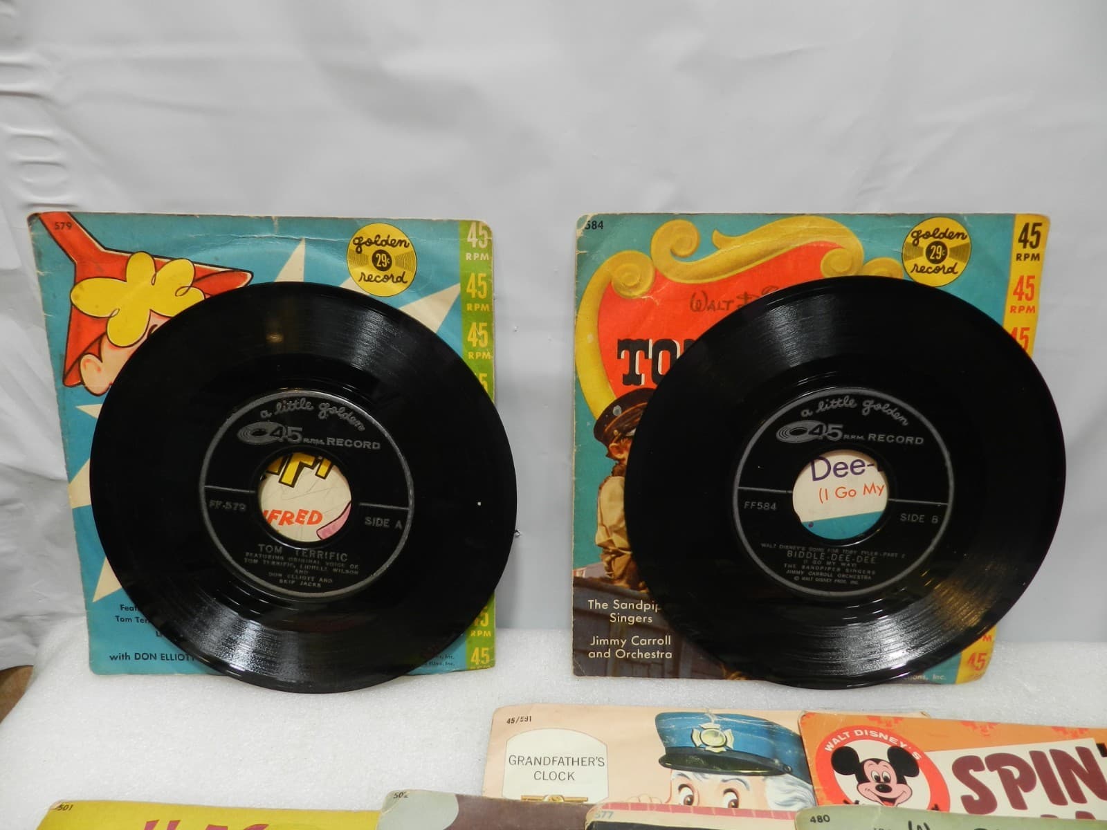 18 Children’s Records Books & Music 45 RPM Vinyl Disney Peter Pan Golden L49JJ - Thumbnail 4