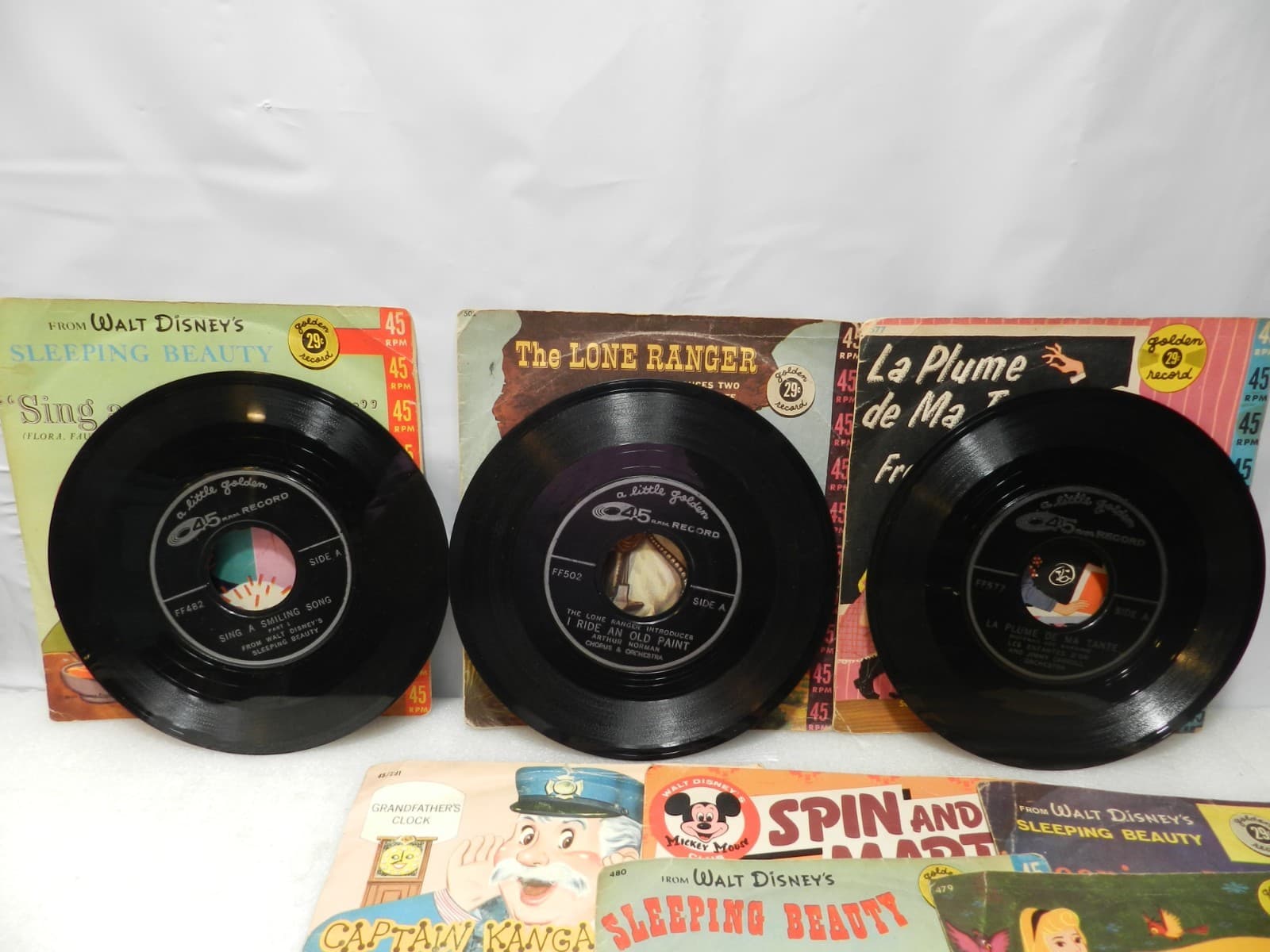 18 Children’s Records Books & Music 45 RPM Vinyl Disney Peter Pan Golden L49JJ - Thumbnail 7