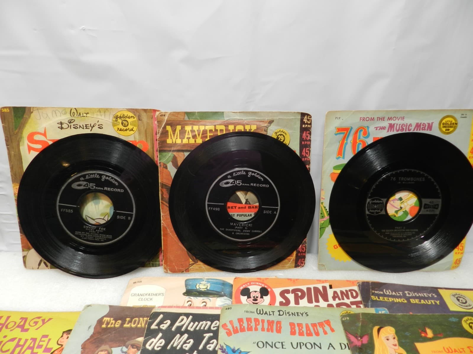 18 Children’s Records Books & Music 45 RPM Vinyl Disney Peter Pan Golden L49JJ - Thumbnail 5