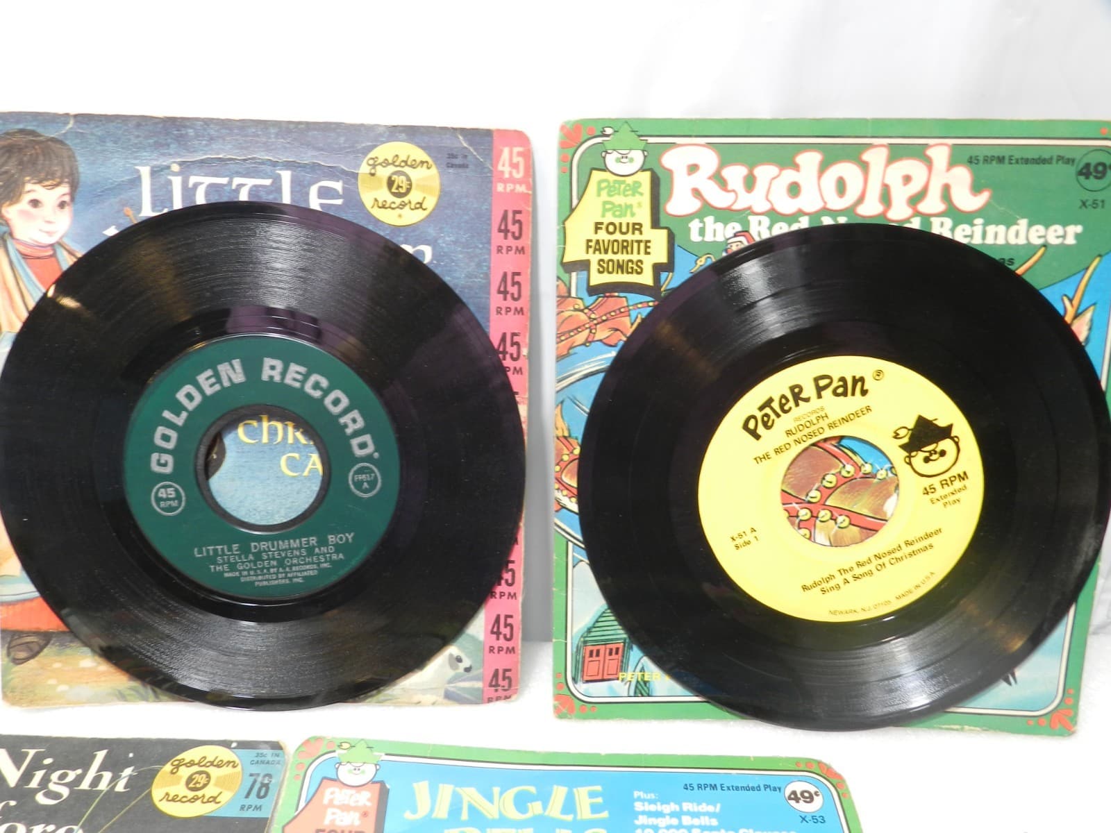 10 Vintage Mixed Brands Childrens 45 RPM Records Christmas With Sleeves (L48JJ) - Thumbnail 4