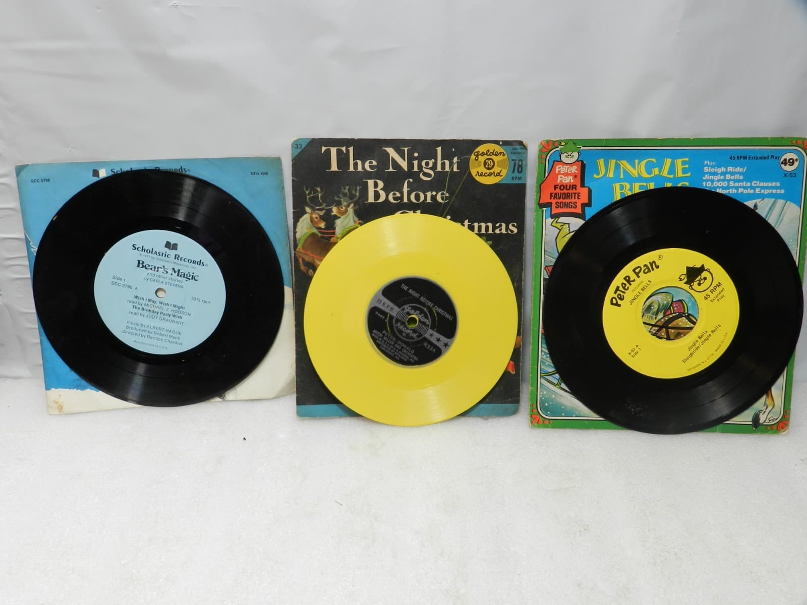 10 Vintage Mixed Brands Childrens 45 RPM Records Christmas With Sleeves (L48JJ) - Thumbnail 7