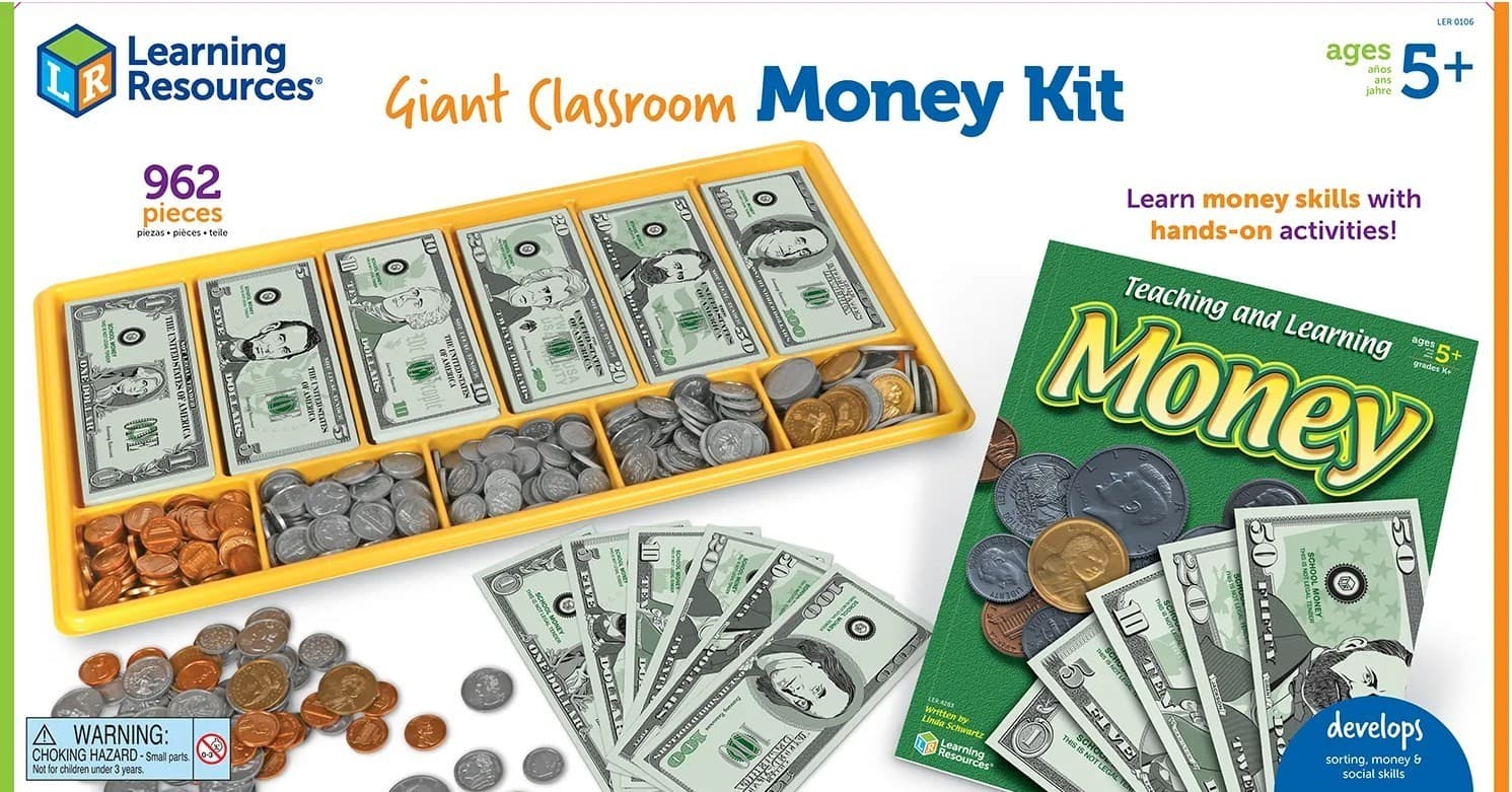 Learning Resources Giant Classroom Money Kit 960 pc HomeSchool Classroom K73J - Thumbnail 7
