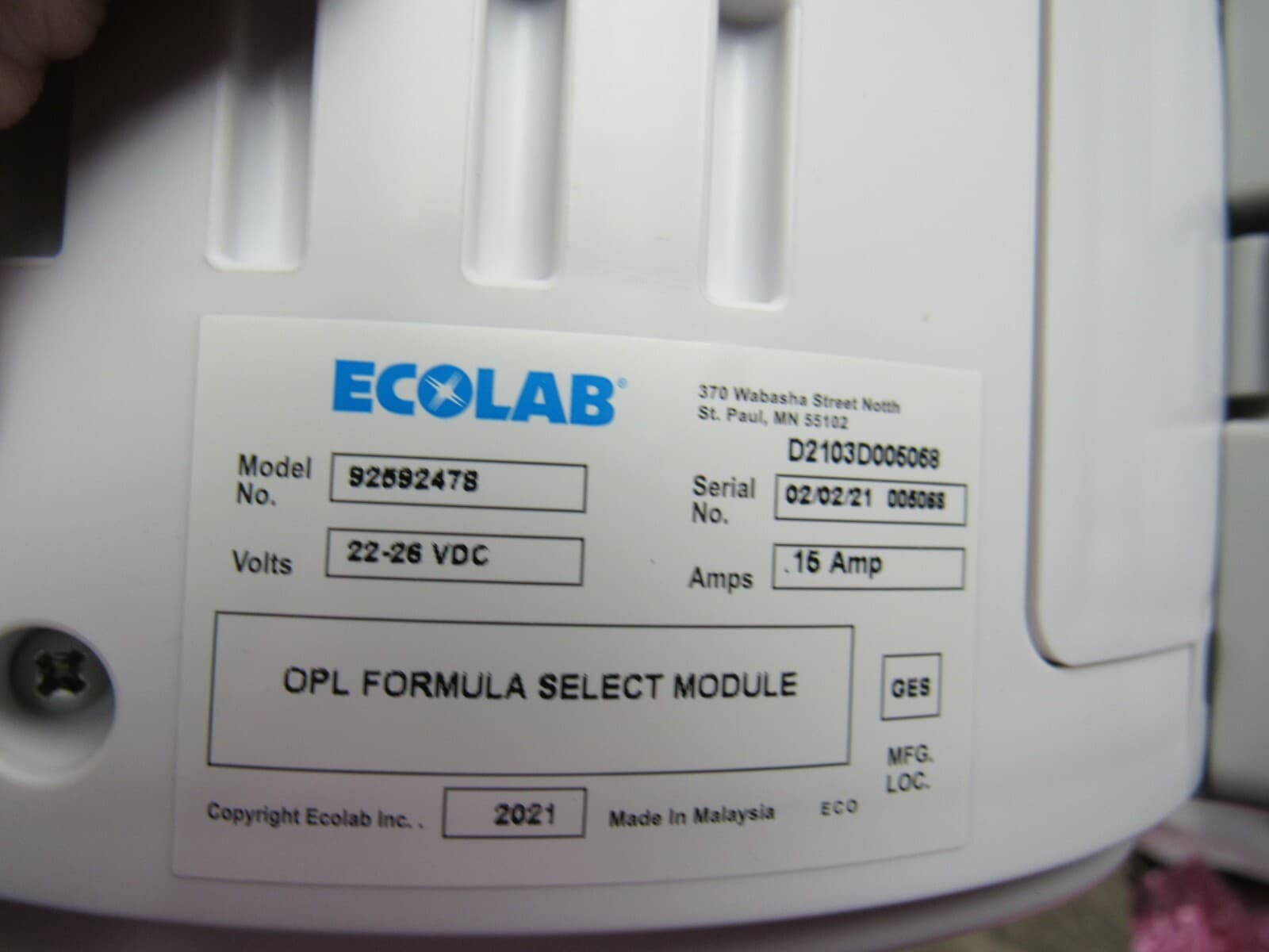 Ecolab OPL Formula Select Module 92592478 - Thumbnail 4