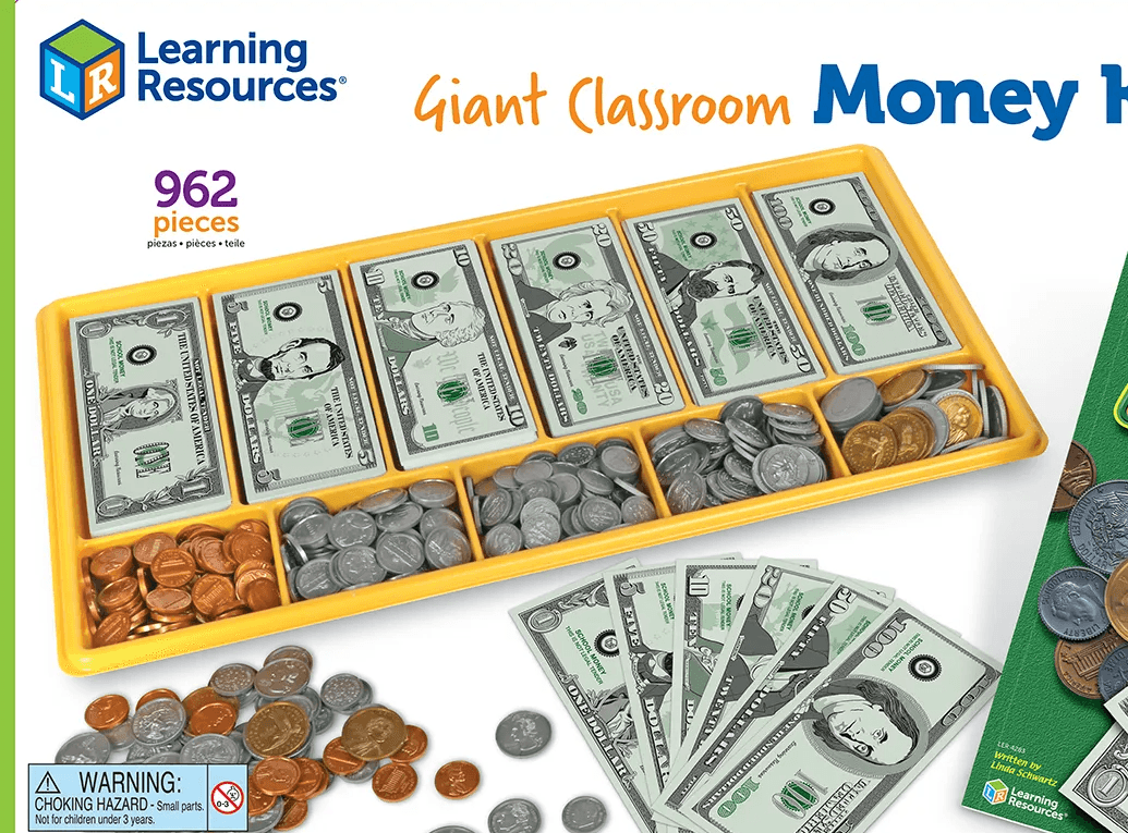 Learning Resources Giant Classroom Money Kit 960 pc HomeSchool Classroom K73J - Thumbnail 2
