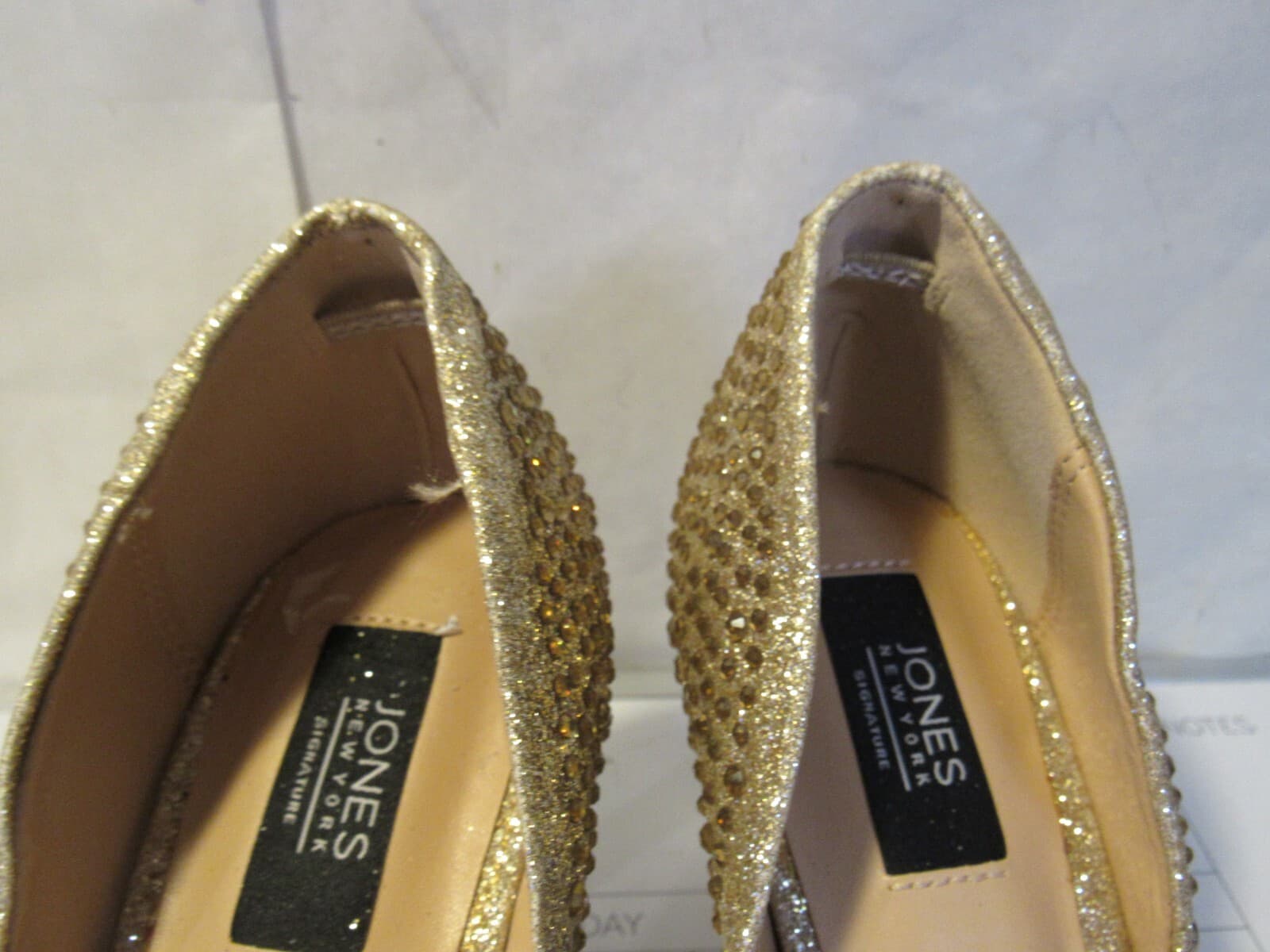 Jones New York Signature JNY-Bellary Gold Rhinestone Pumps Size 8 M C44M - Thumbnail 6