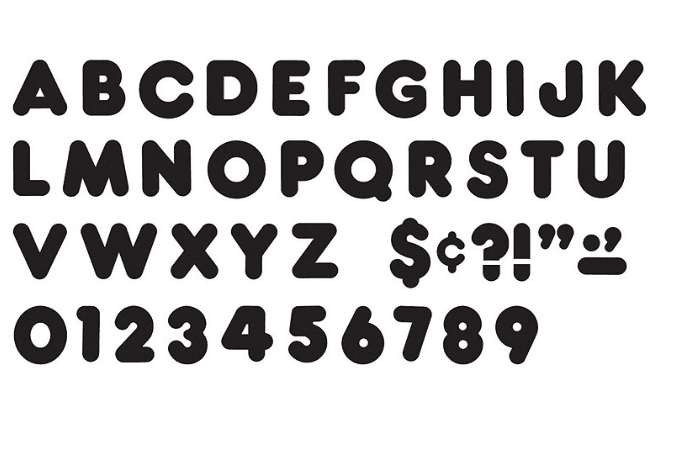 TREND® Ready Letters Casual Combo Set, Black, 4"h, 71 PC Set (K86J) - Thumbnail 2