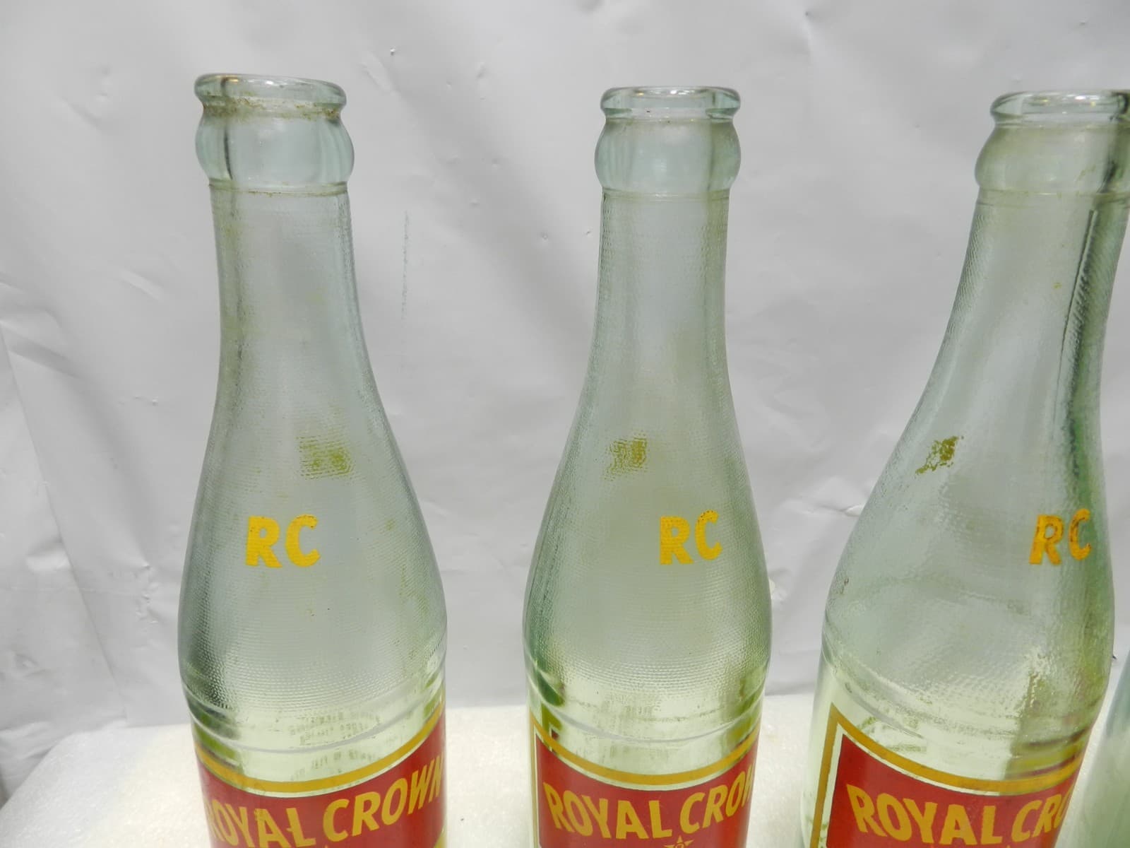 4 Vintage RC Royal Crown Cola Bottle Green Glass 10 oz , 1950s 60's (D25J) - Thumbnail 4