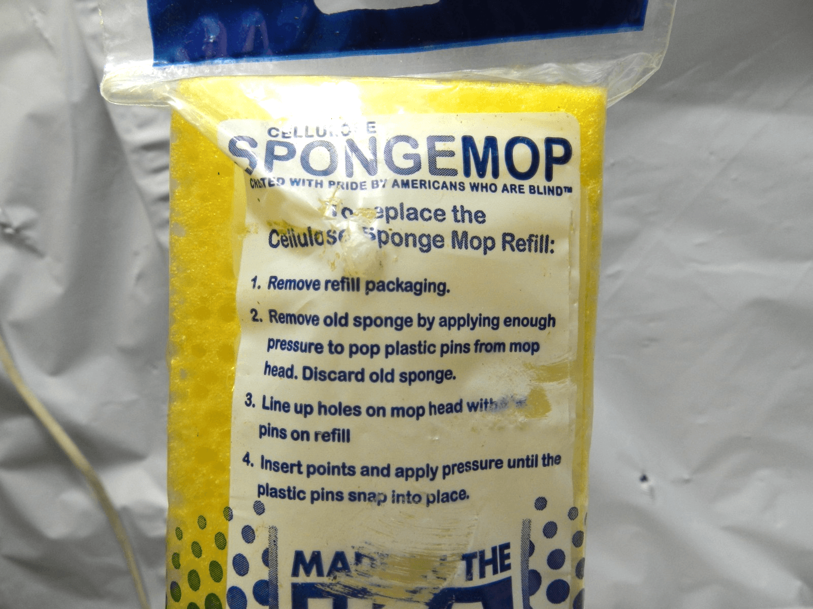 Cellulose Spongemop Refill Type G Yellow Long Lasting Sponge Mop Made in USA H2J - Thumbnail 4