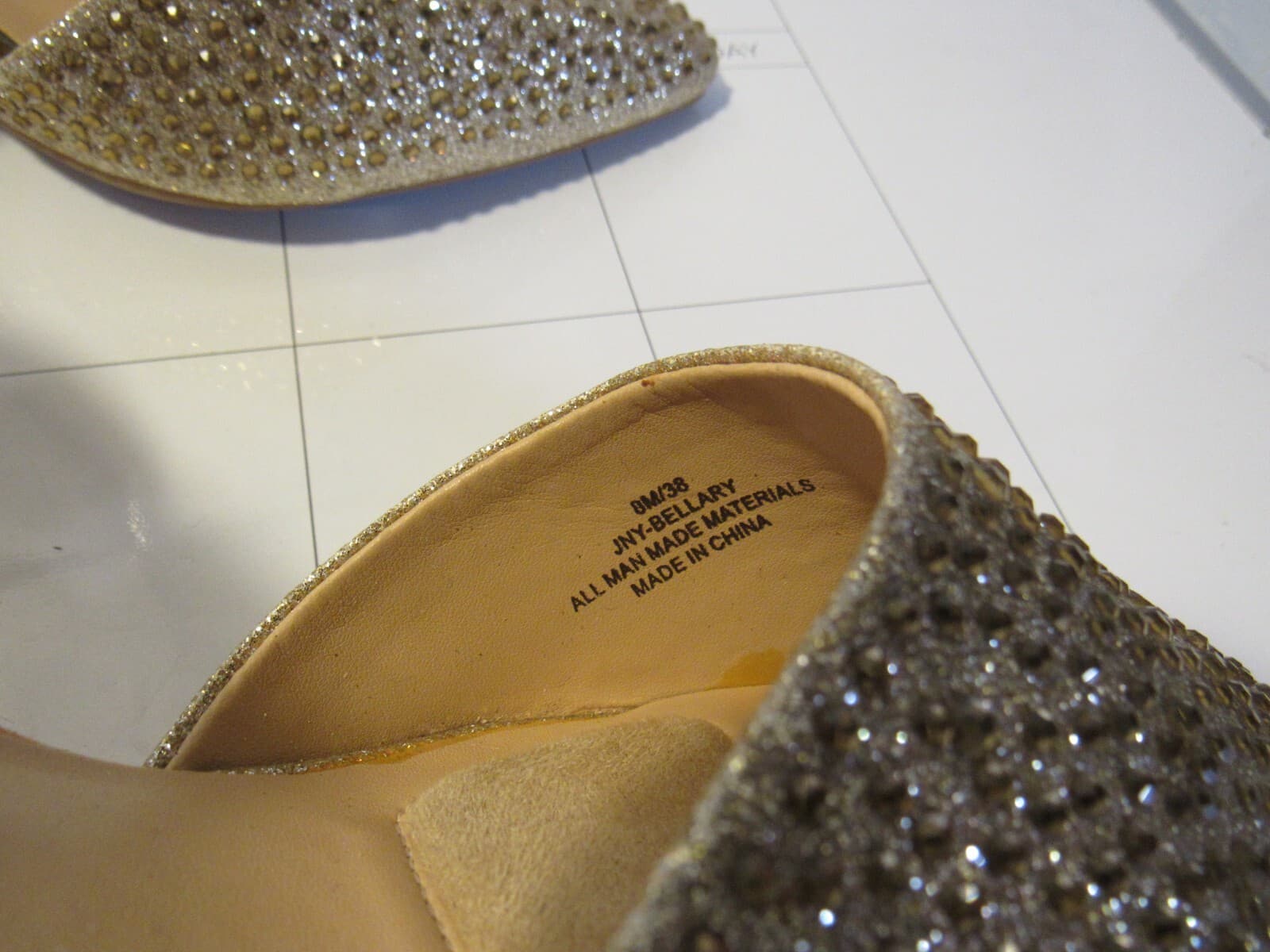 Jones New York Signature JNY-Bellary Gold Rhinestone Pumps Size 8 M C44M - Thumbnail 3