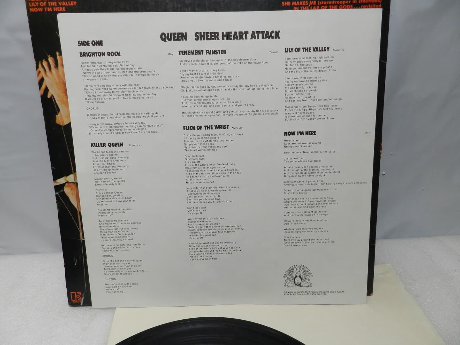 Queen Sheer Heart Attack Vinyl LP 33 RPM 1974 Insert Lyrics Poster Sleeve L52JJ - Thumbnail 12