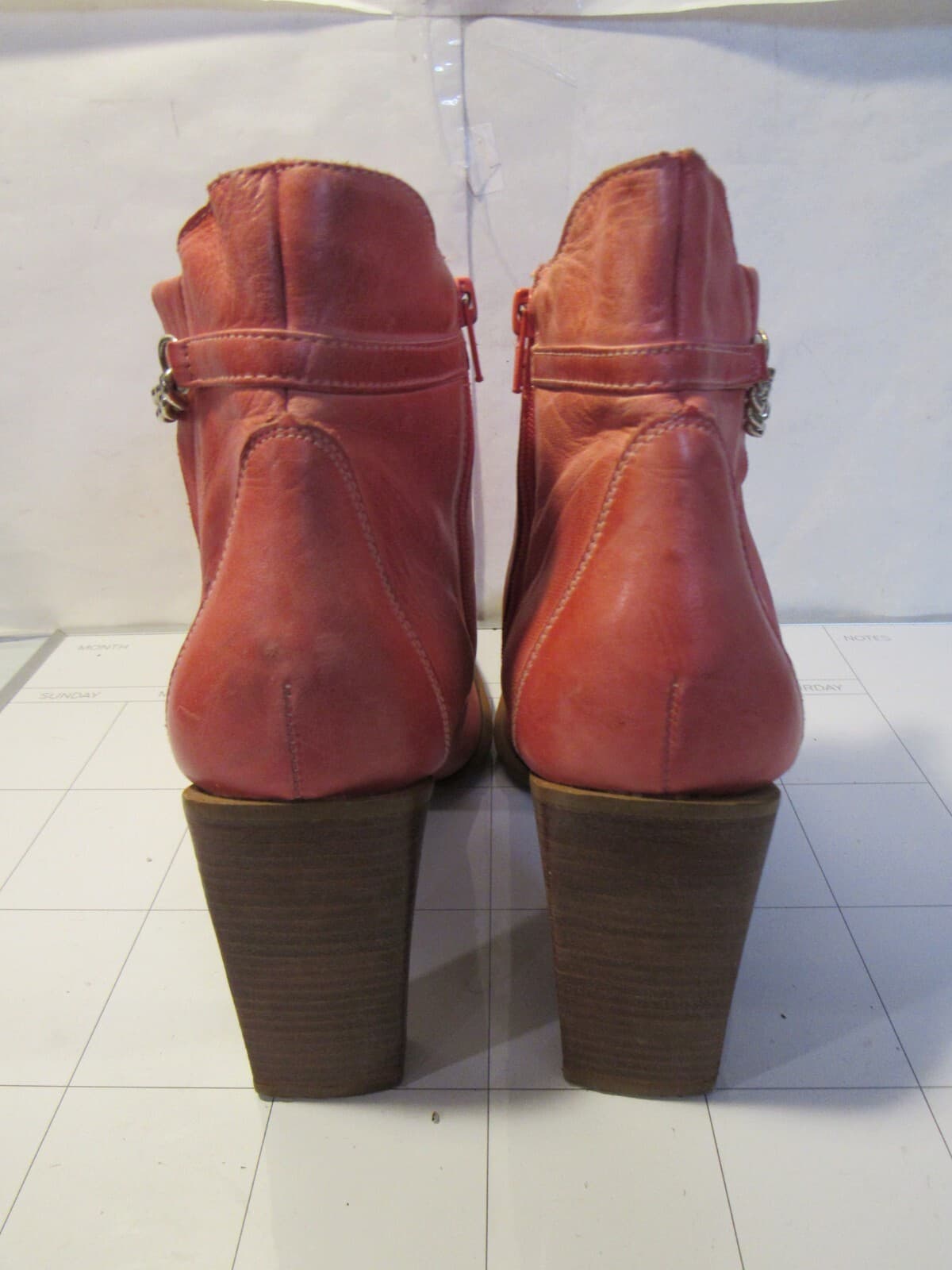Durango Ankle Heel Boots Pink Leather Booties Size 10 M C50M - Thumbnail 5