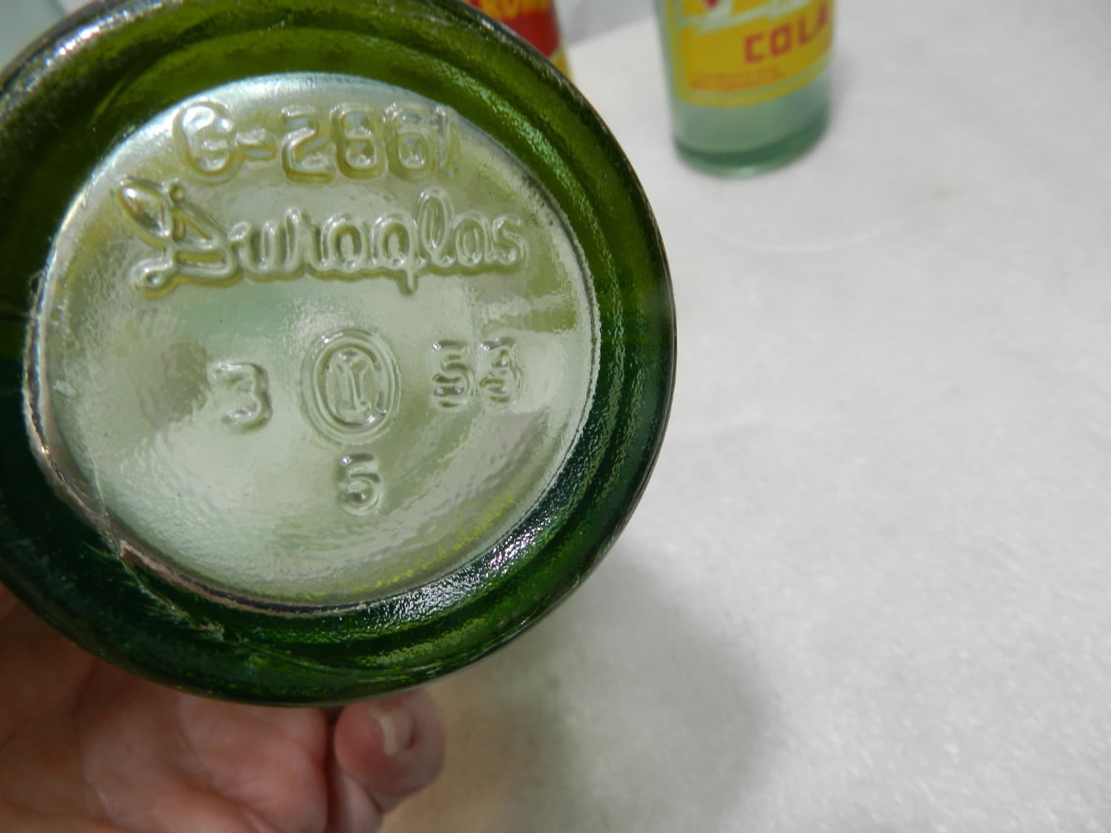 4 Vintage RC Royal Crown Cola Bottle Green Glass 10 oz , 1950s 60's (D25J) - Thumbnail 9