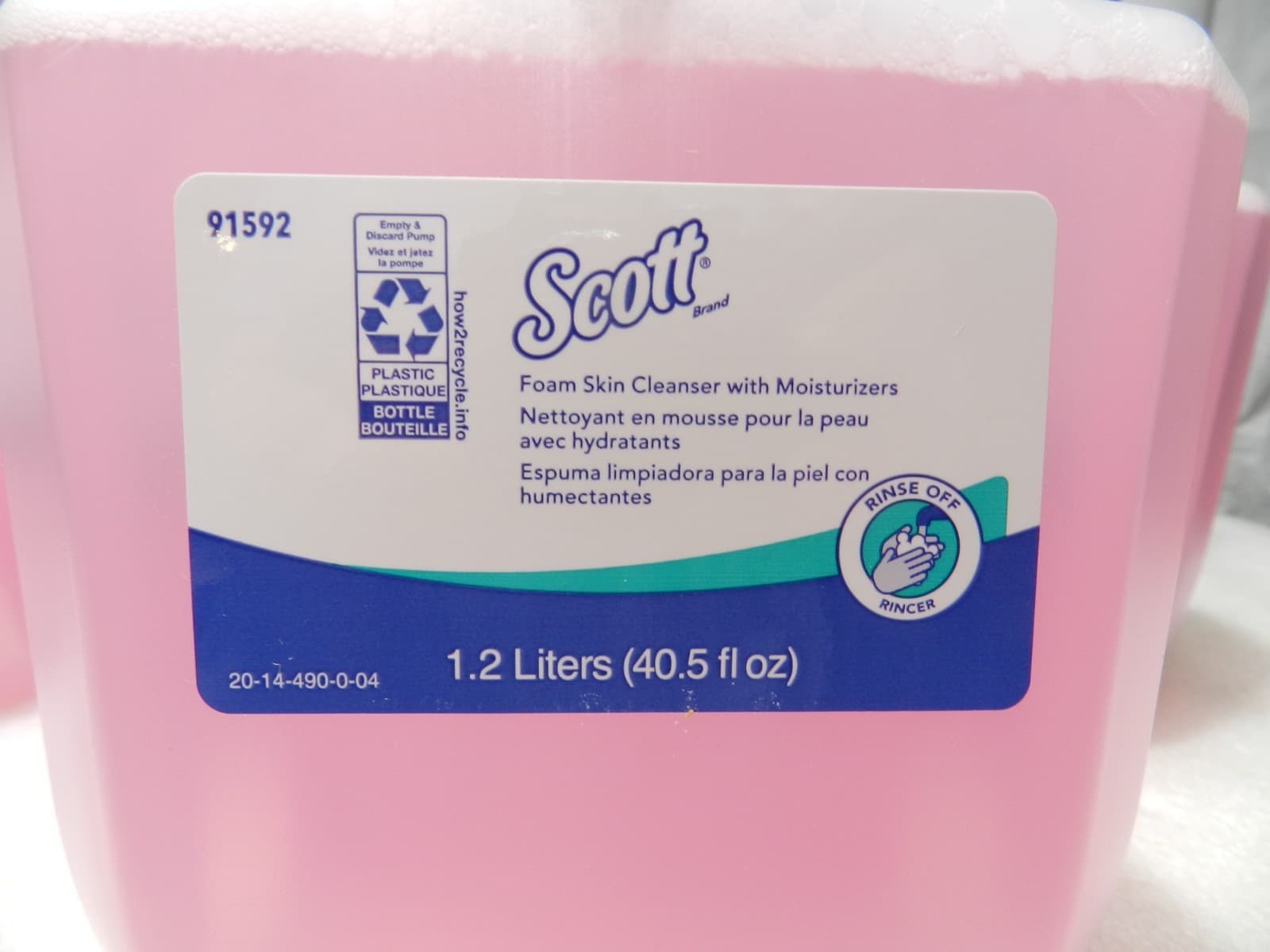 4 Refills Scott 91592 Foam Soap Skin Cleanser w/ Moisturizers 1.2L (H4K) - Thumbnail 2