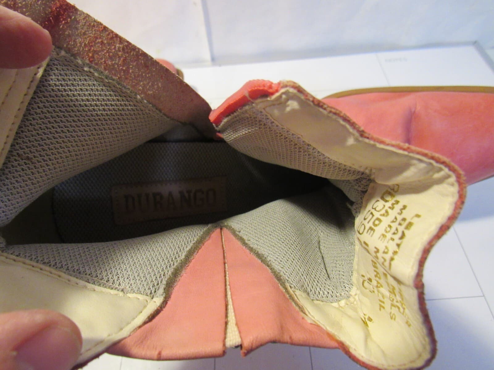 Durango Ankle Heel Boots Pink Leather Booties Size 10 M C50M - Thumbnail 10