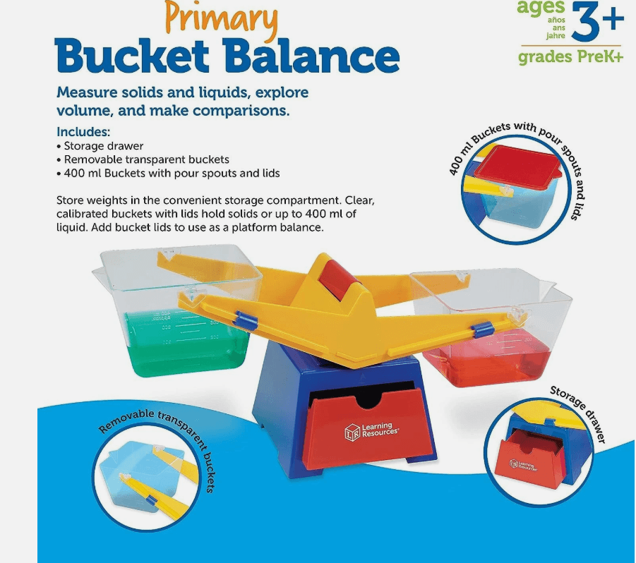 Learning Resources Primary Bucket Balance Teaching Scale Homeschool 3+ K83J - Thumbnail 10