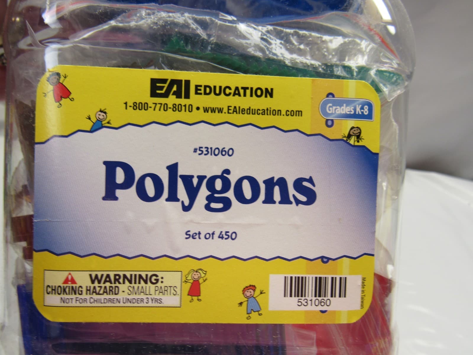 450 Polygons Educational School Homeschool Colored Acrylic #531060 New (K75J) - Thumbnail 3