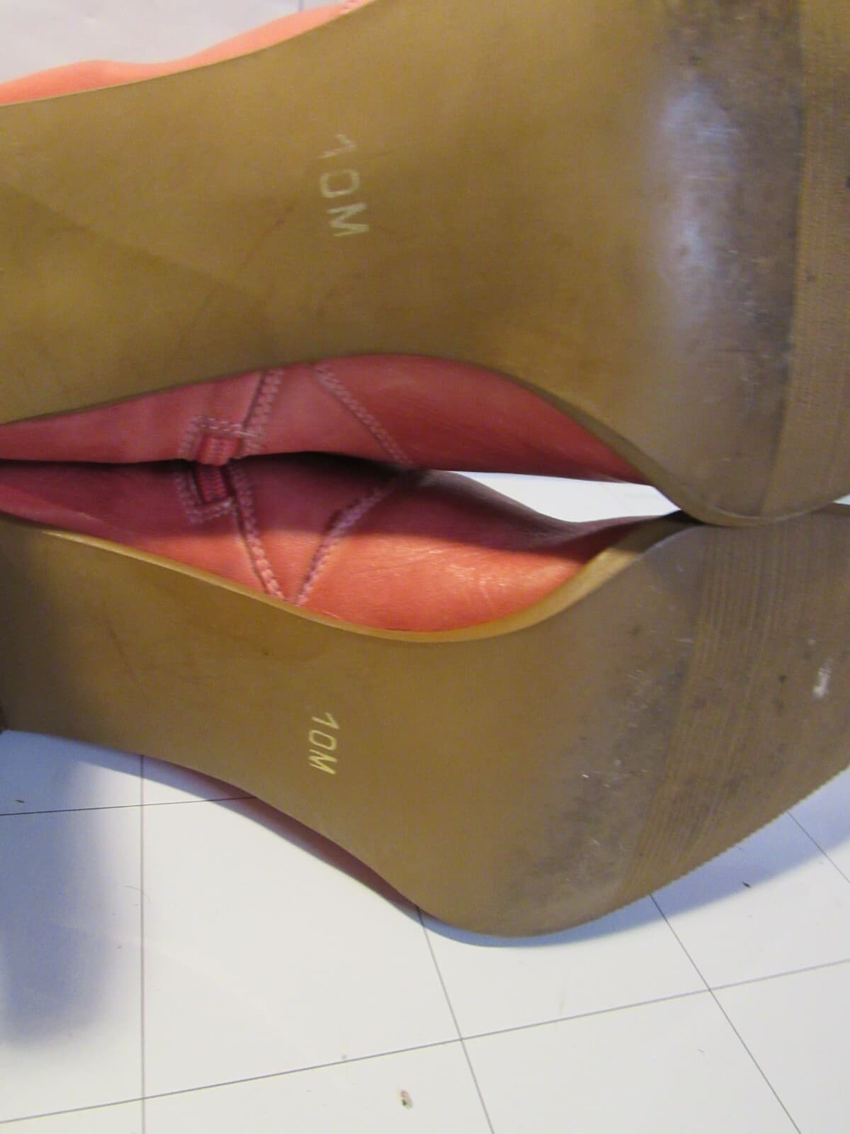 Durango Ankle Heel Boots Pink Leather Booties Size 10 M C50M - Thumbnail 9