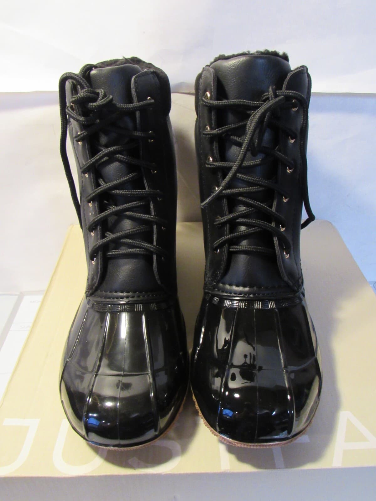 JustFab Cold Weather Evi Slip On Boots Black Onyx Size 8 New in the Box C48M - Thumbnail 3