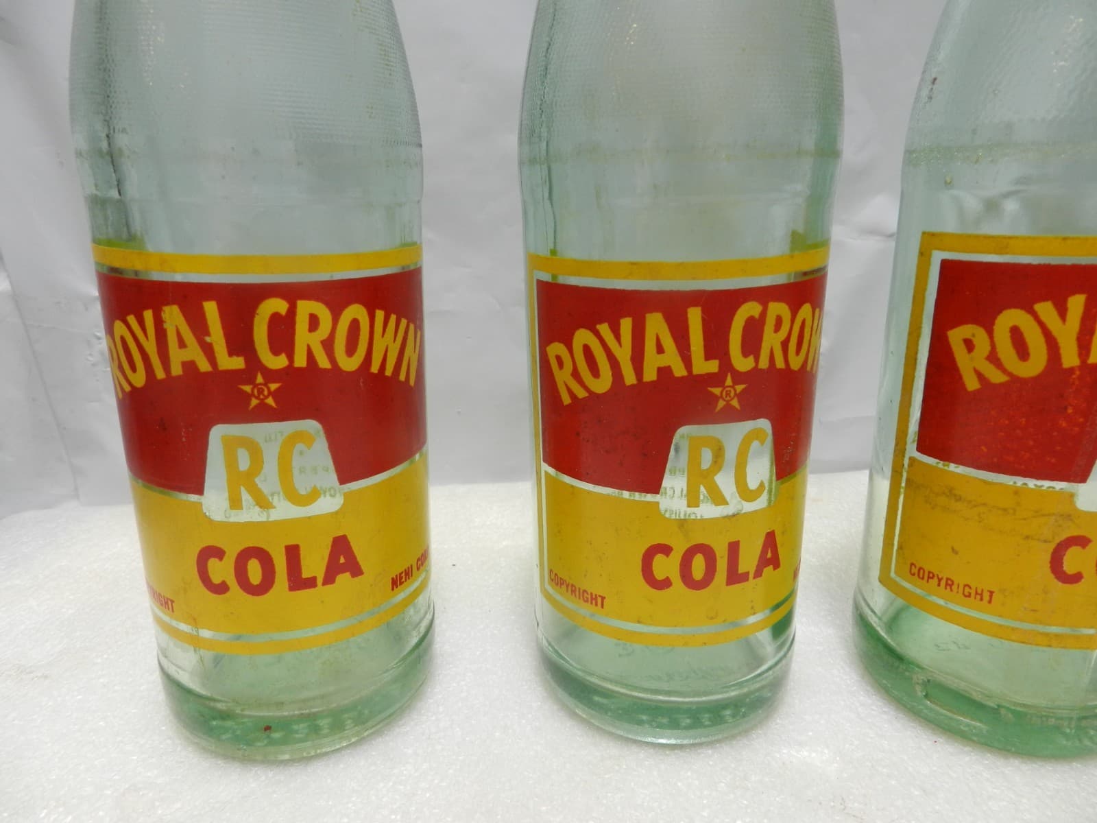 4 Vintage RC Royal Crown Cola Bottle Green Glass 10 oz , 1950s 60's (D25J) - Thumbnail 2