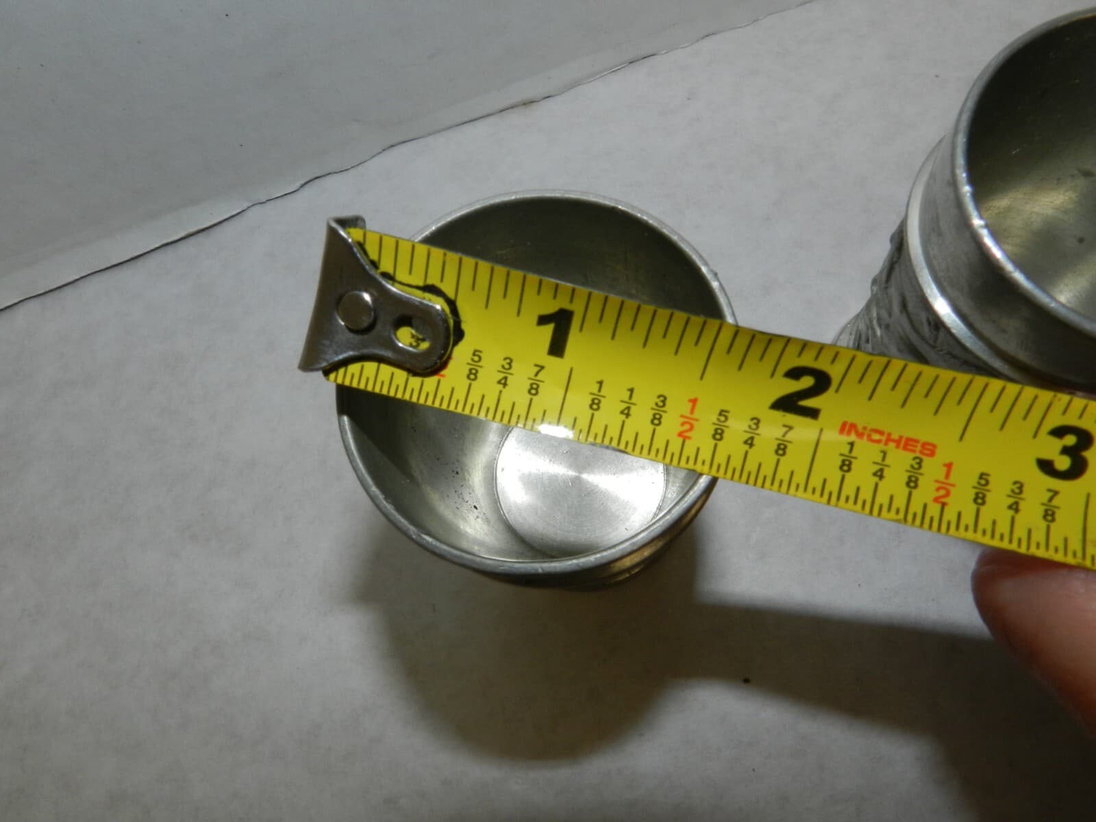 Feinzinn GES.GESCH. NK W Germany Pewter Footed Shot Glass FEIN ZINN Pair T28K - Thumbnail 6