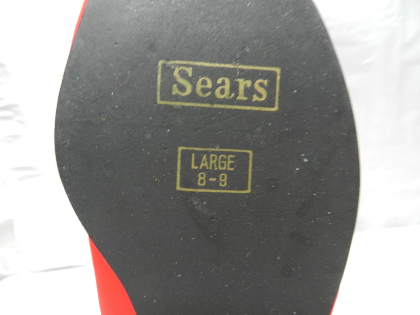 Vintage Sears Peep Toe Scuffs Slippers RED Sz 8-9 Never Worn (H3J) - Thumbnail 4