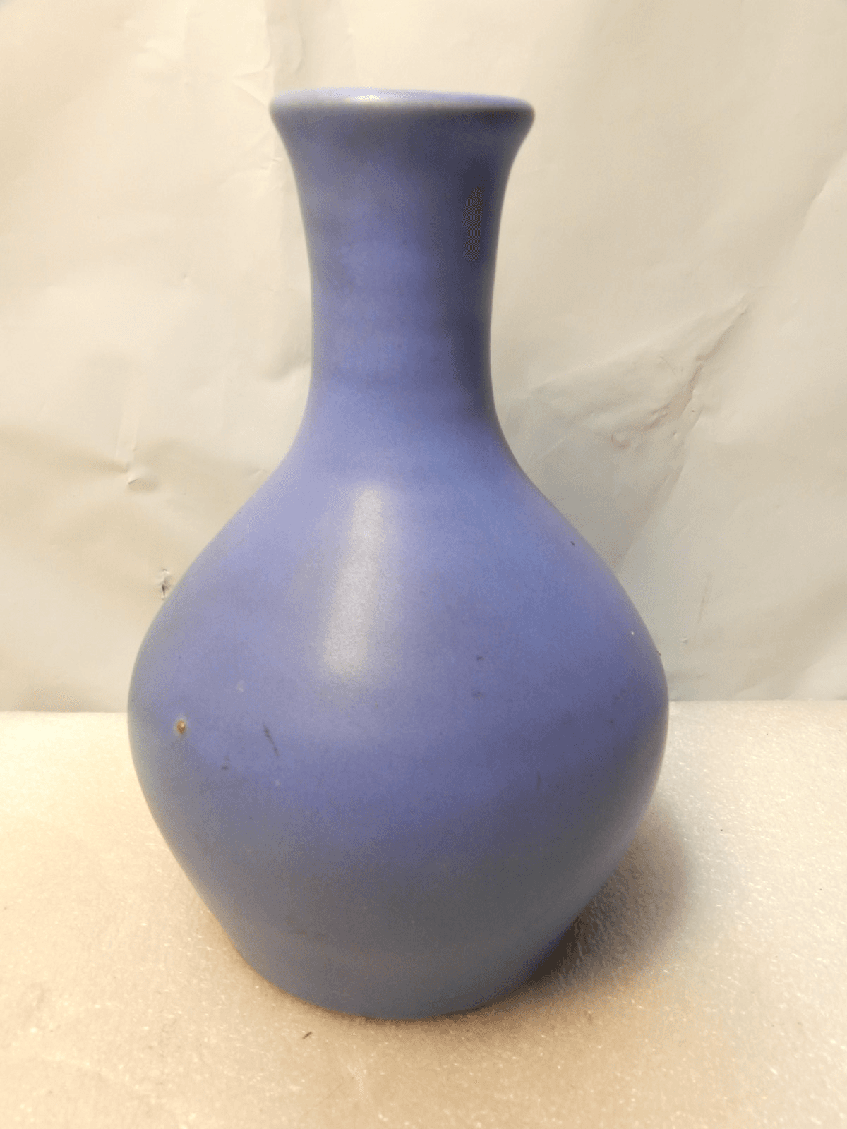 Cherokee Pottery Blue Glazed Vase Backstamp Louisville KY Stoneware 6" (D39S)