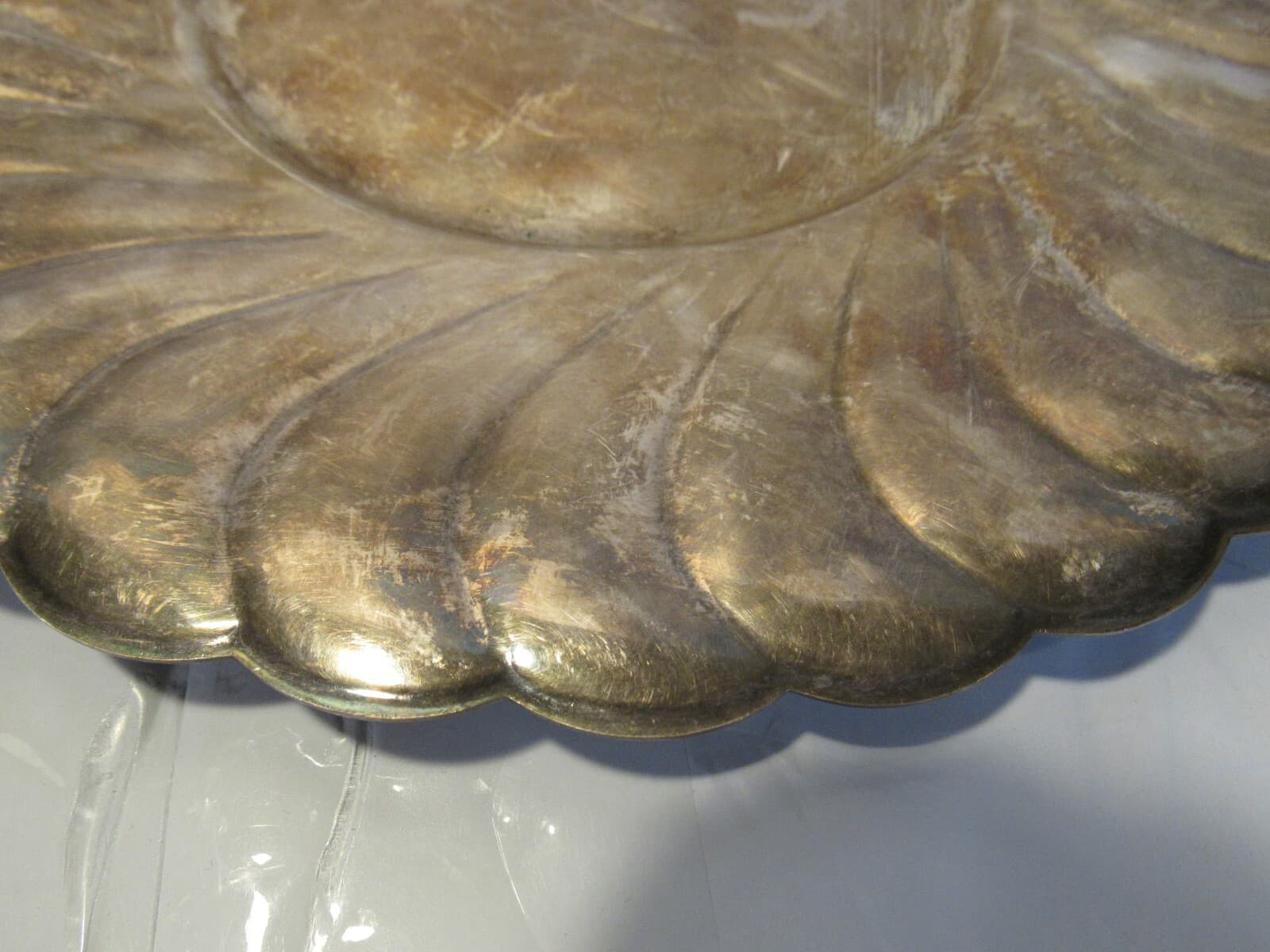 Vintage Wm Rogers Waverly Silver Plated Serving Tray Swirl Plate 10 1/2" Z69S - Thumbnail 4