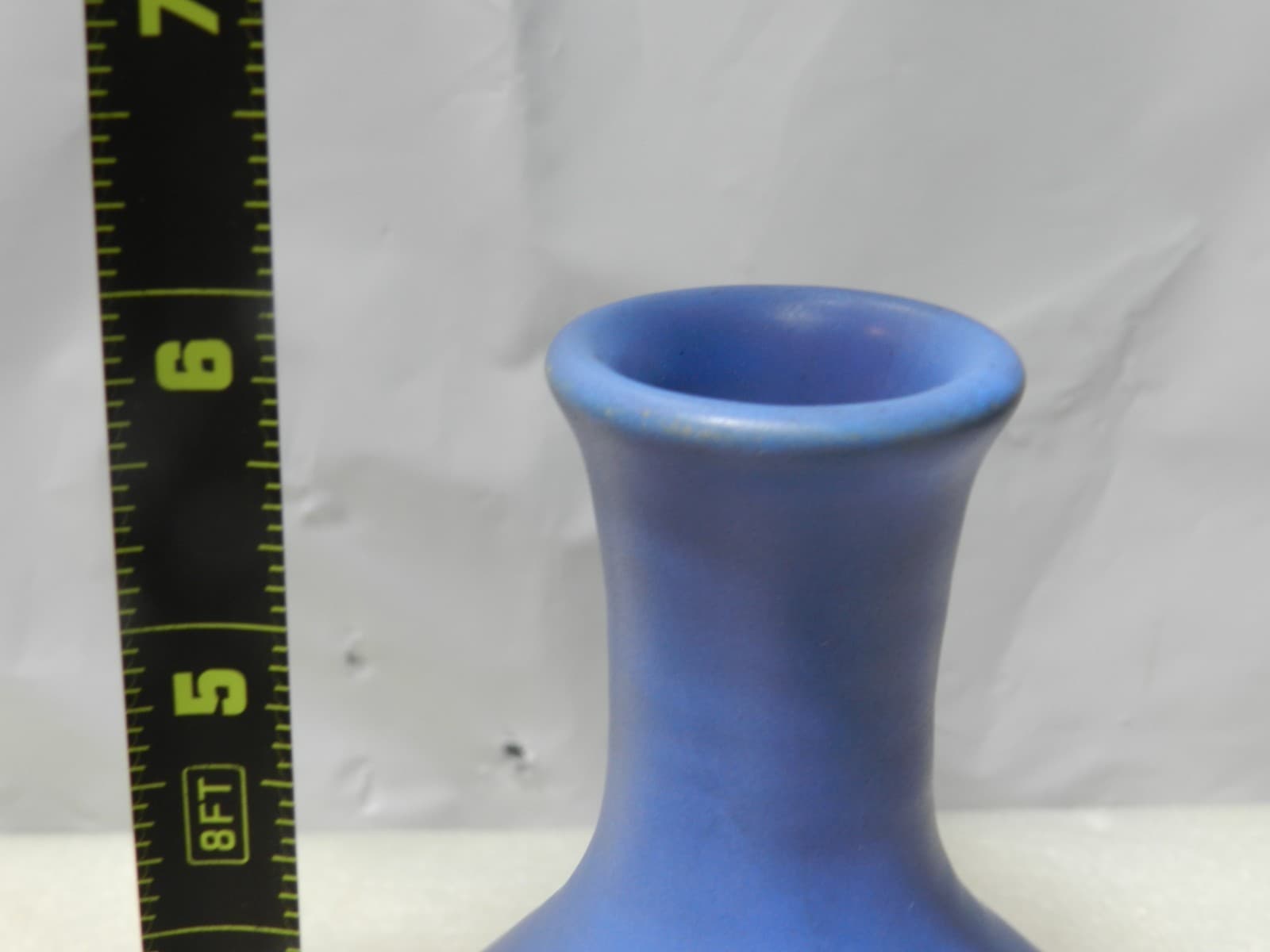 Cherokee Pottery Blue Glazed Vase Backstamp Louisville KY Stoneware 6" (D39S) - Thumbnail 4