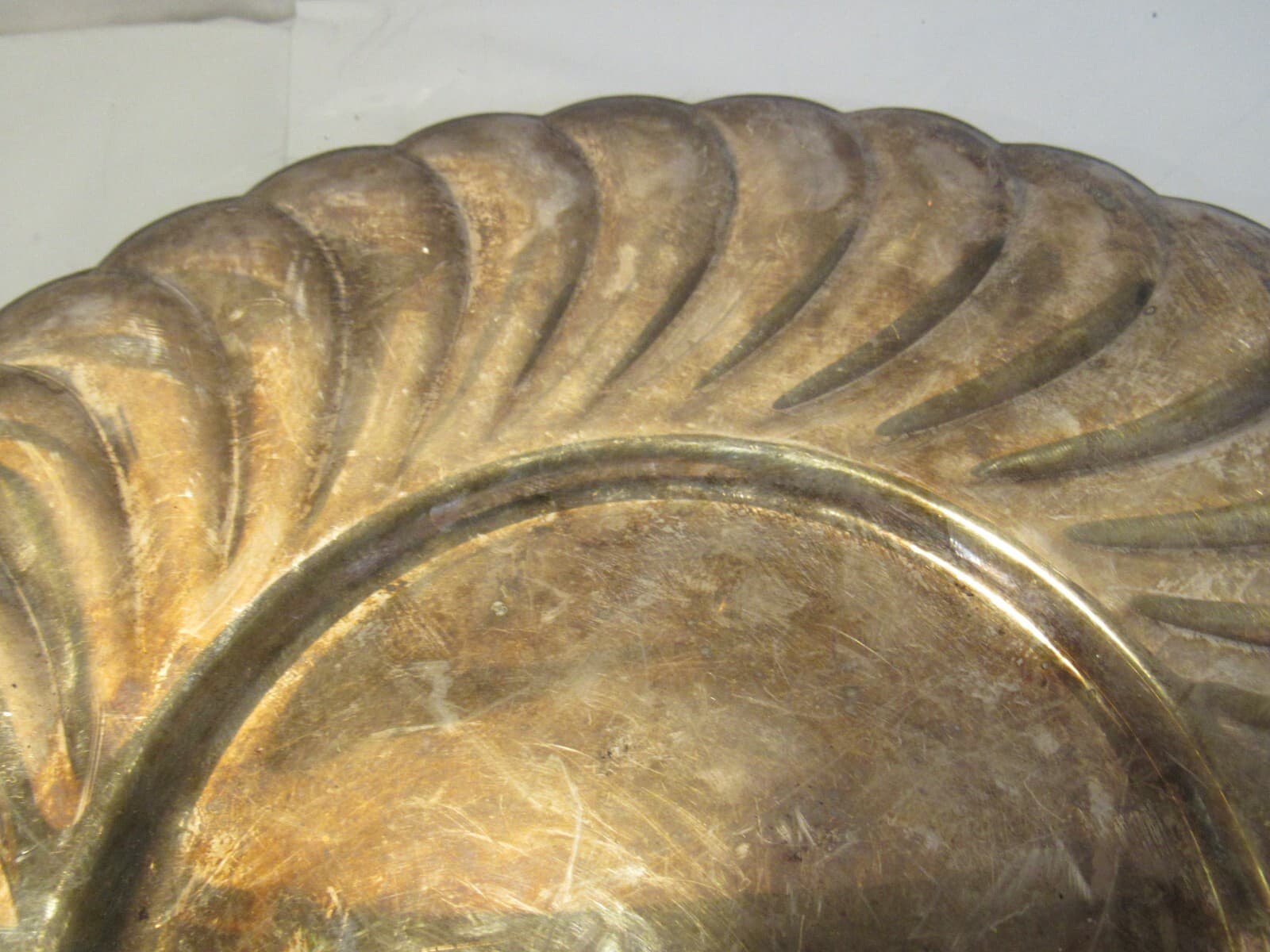 Vintage Wm Rogers Waverly Silver Plated Serving Tray Swirl Plate 10 1/2" Z69S - Thumbnail 5