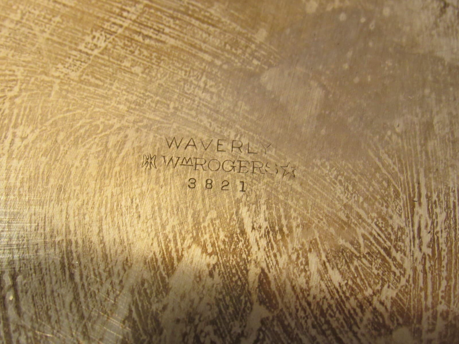 Vintage Wm Rogers Waverly Silver Plated Serving Tray Swirl Plate 10 1/2" Z69S - Thumbnail 3