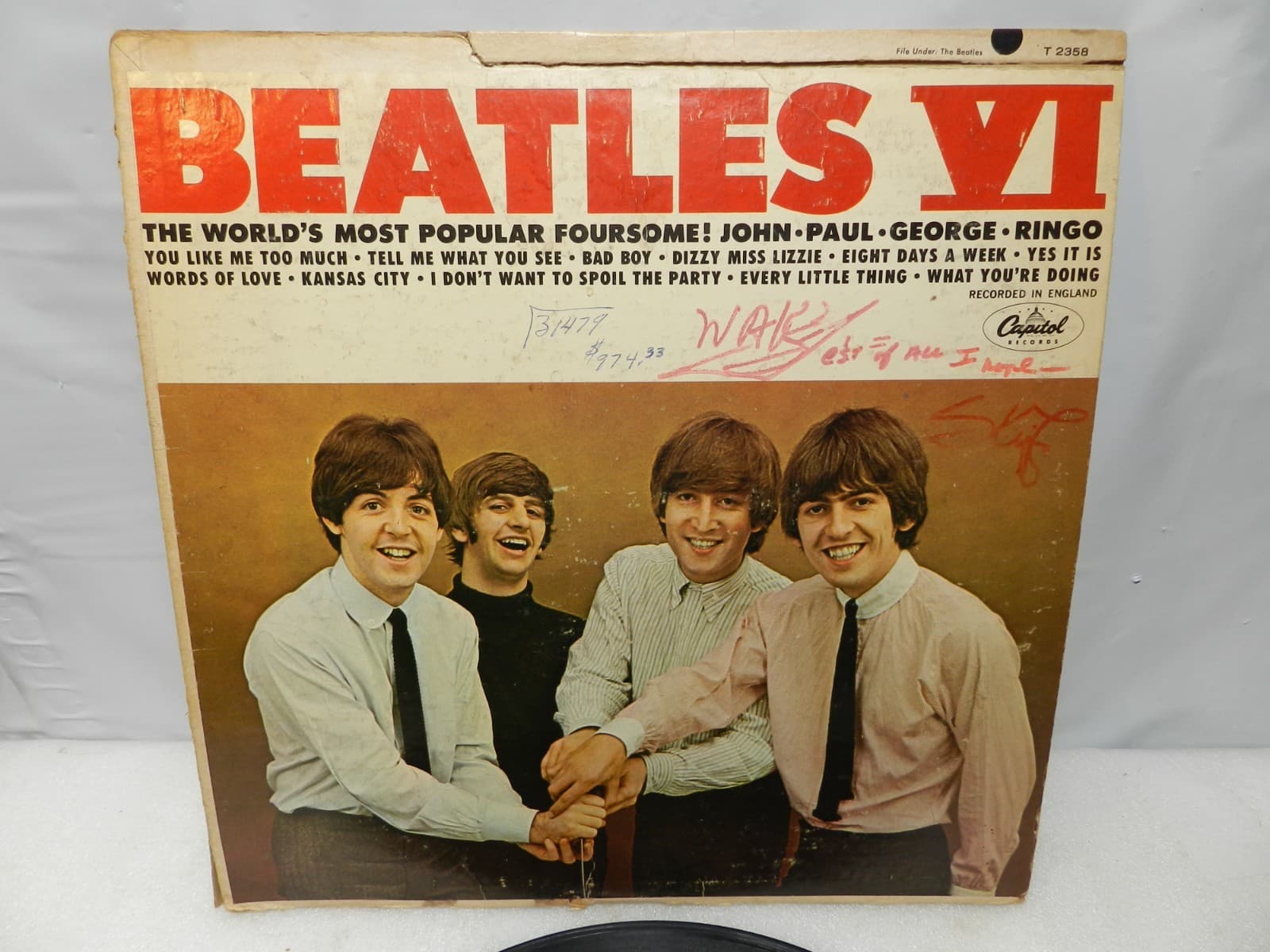 The Beatles Beatles VI T 2358 Album LP Vinyl Record 1965 (L61JJ) - Thumbnail 2