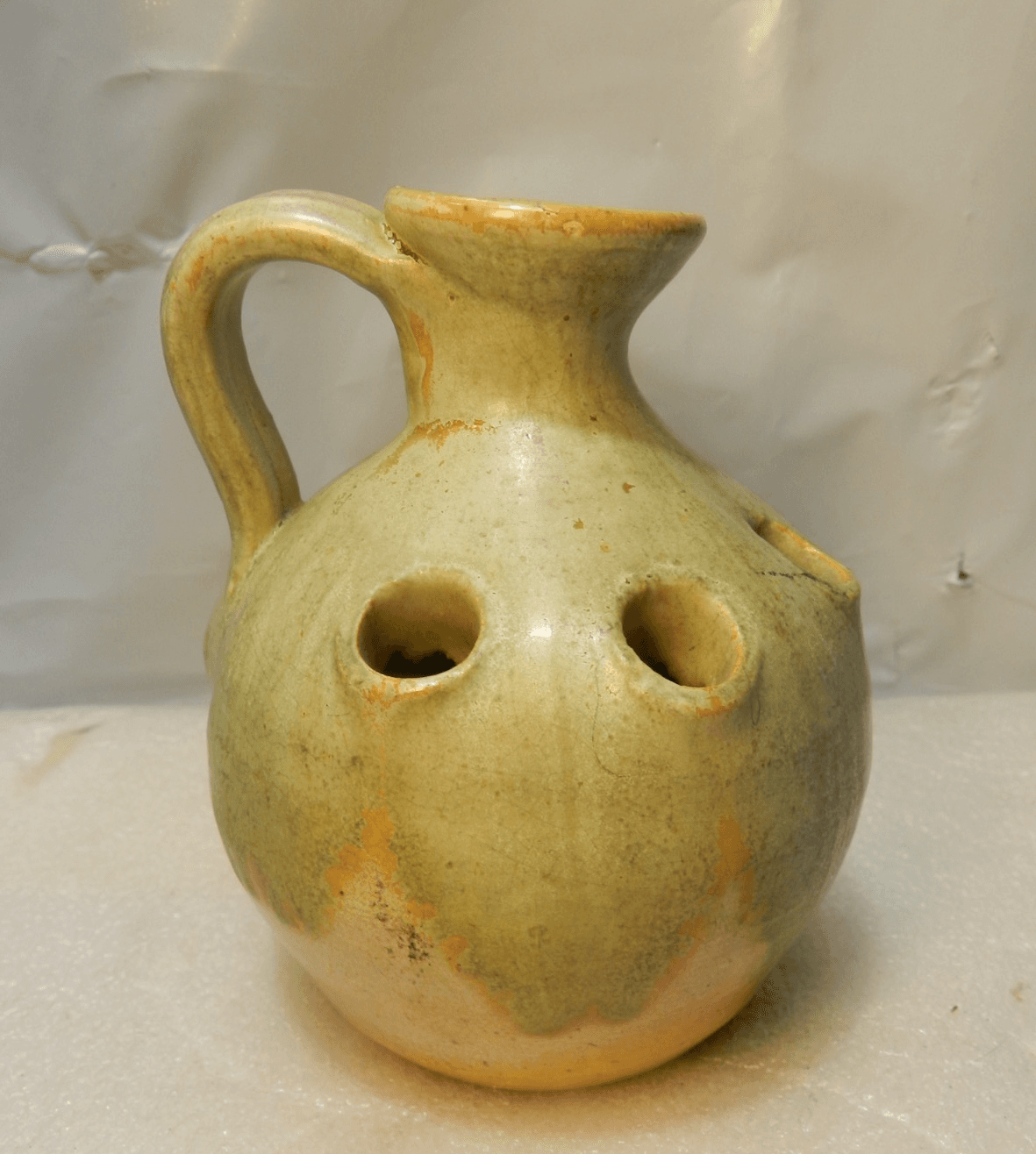 4" Flower Frog Mini Jug- Handmade by North State Pottery Sanford NC- Marked D38S