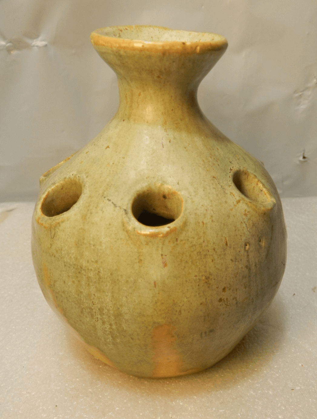 4" Flower Frog Mini Jug- Handmade by North State Pottery Sanford NC- Marked D38S - Thumbnail 2