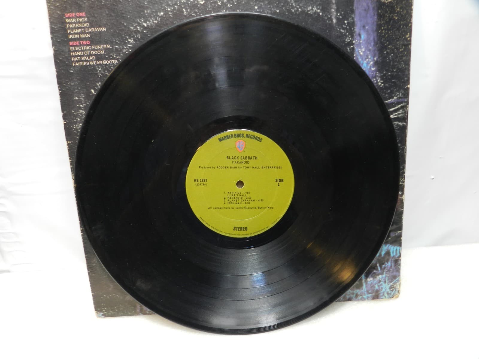 Black Sabbath Paranoid Vinyl LP 1970 Warner Bro WS-1887 Green Label (L63JJ) - Thumbnail 5