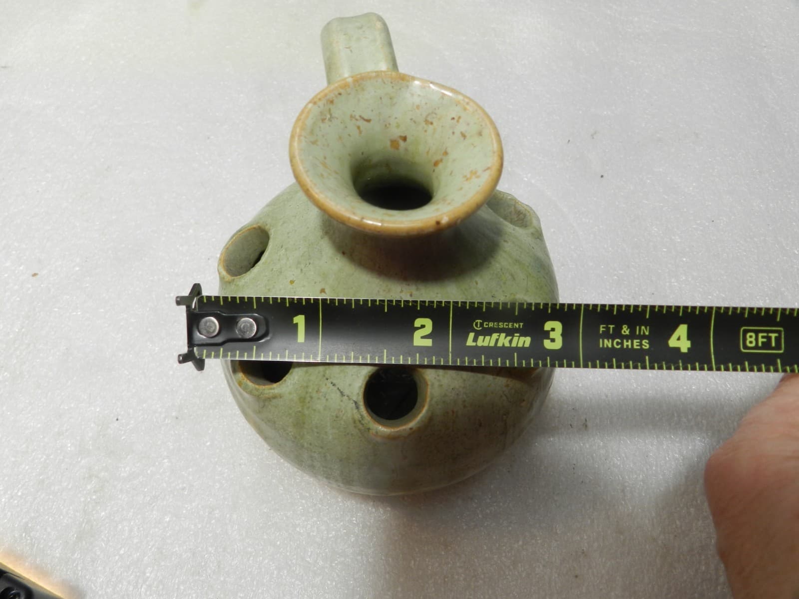 4" Flower Frog Mini Jug- Handmade by North State Pottery Sanford NC- Marked D38S - Thumbnail 8