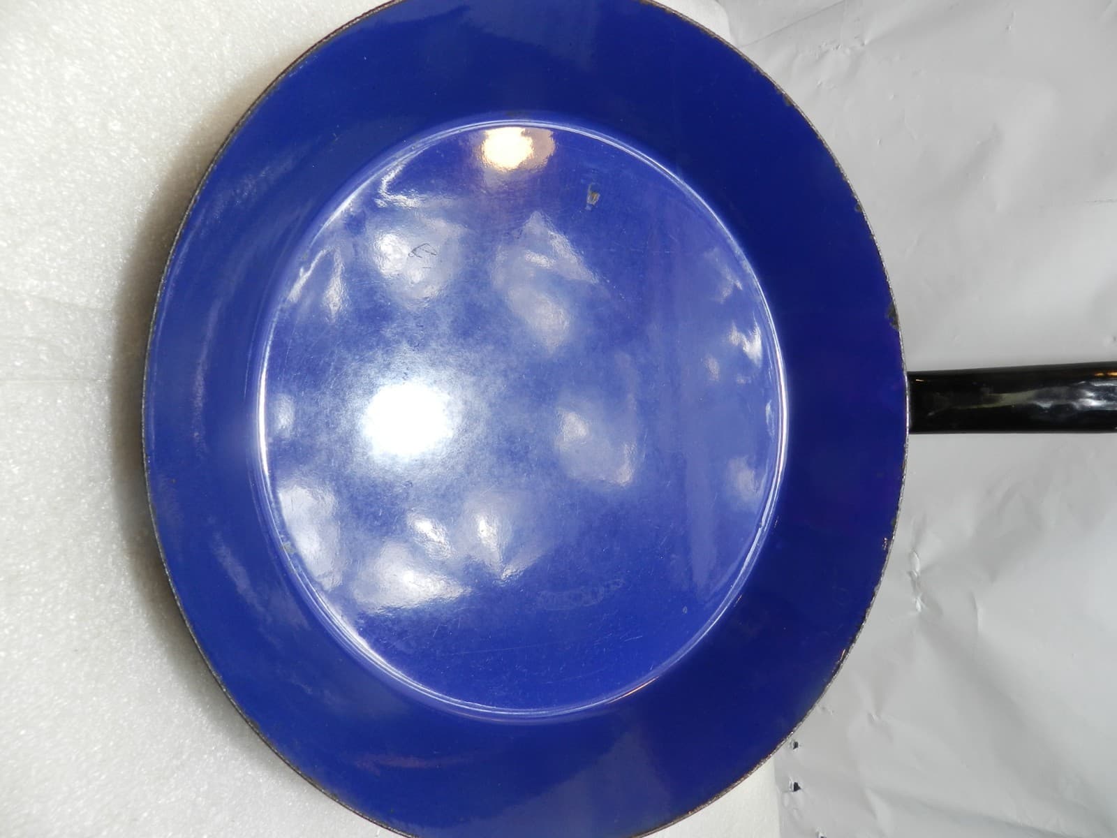 Vintage Silit/Riess Style Cobalt Blue/Black Enamel Non Stick Frying Pan 10" D36S - Thumbnail 3