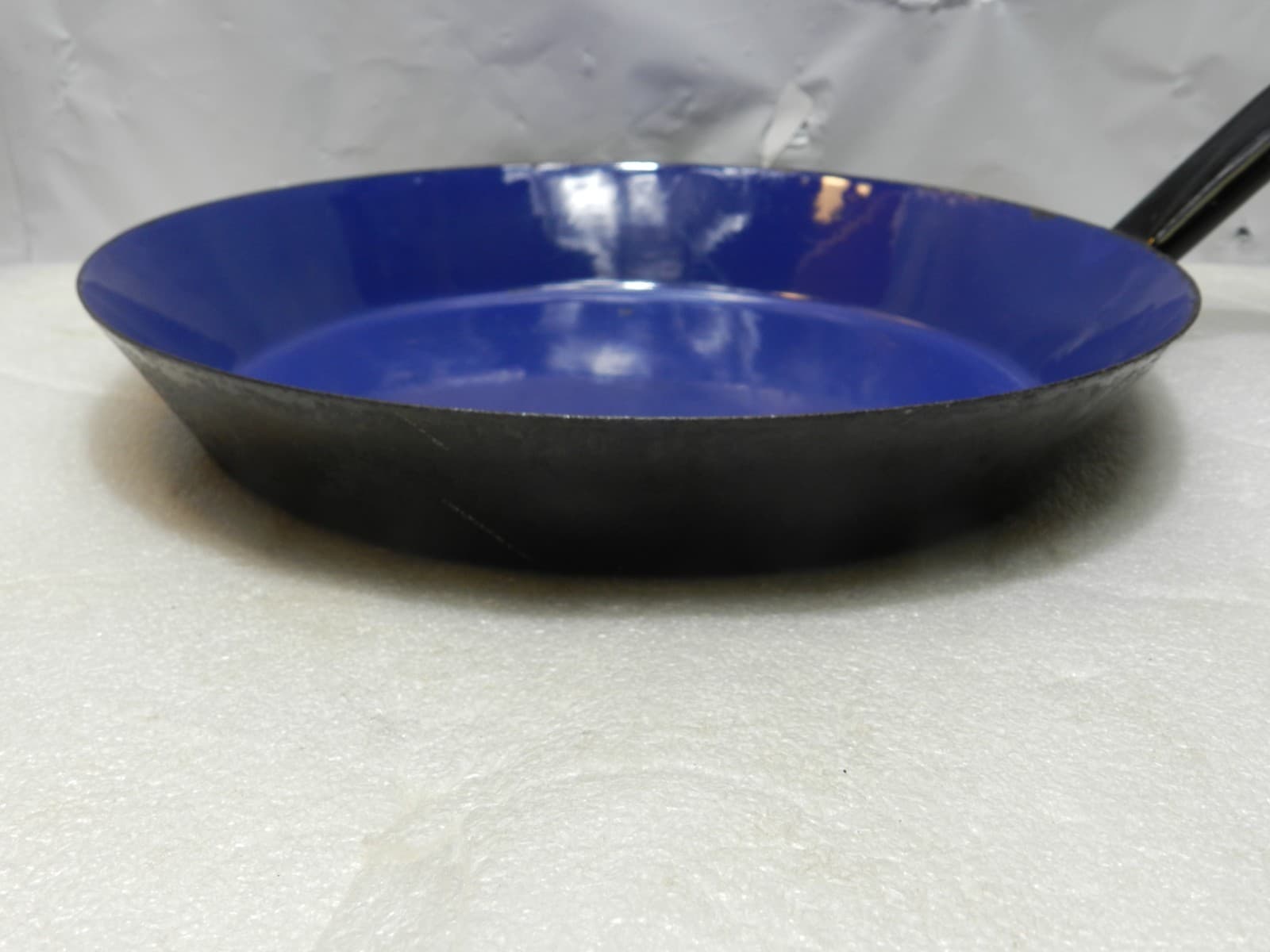 Vintage Silit/Riess Style Cobalt Blue/Black Enamel Non Stick Frying Pan 10" D36S - Thumbnail 8