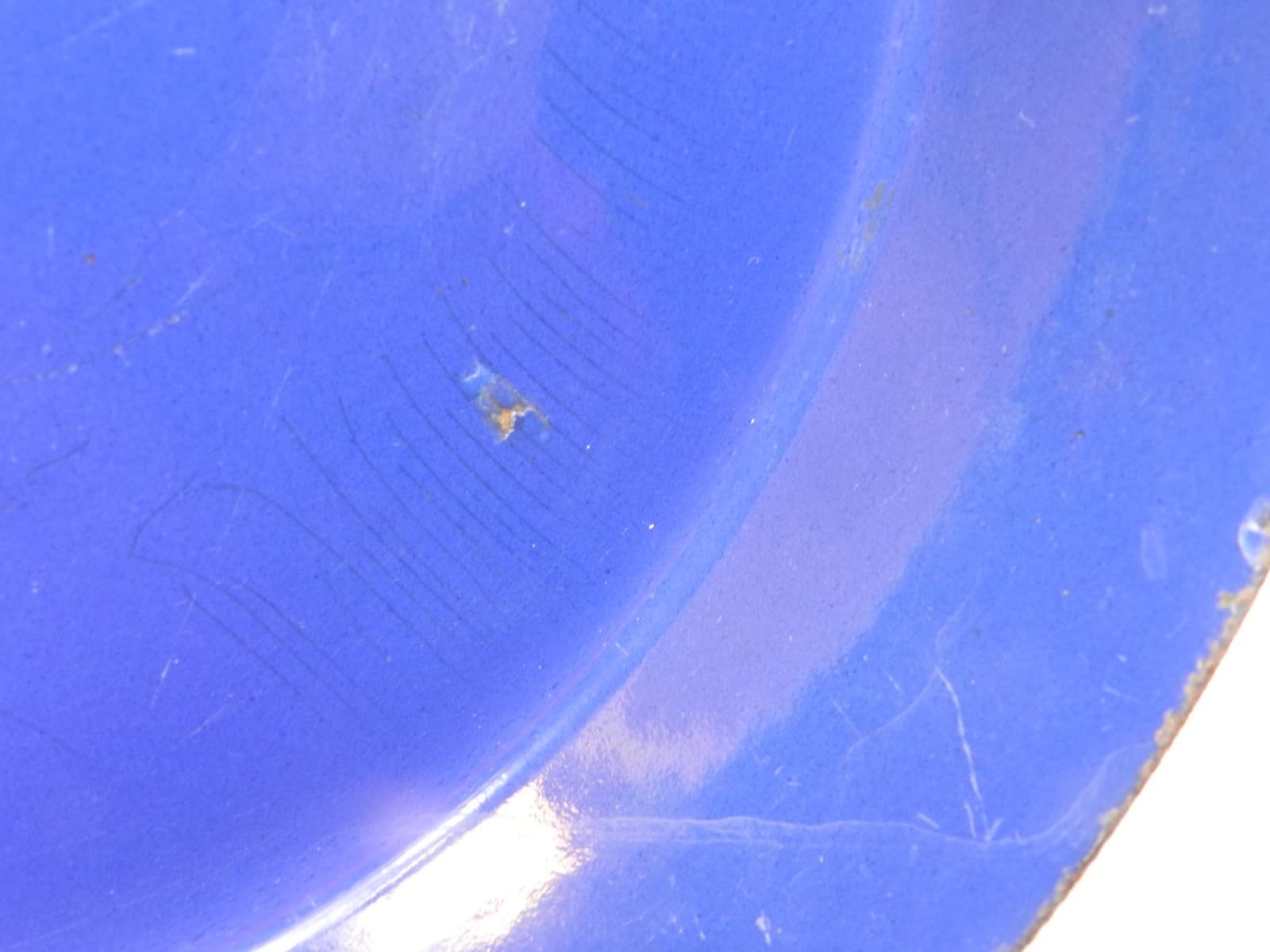Vintage Silit/Riess Style Cobalt Blue/Black Enamel Non Stick Frying Pan 10" D36S - Thumbnail 4