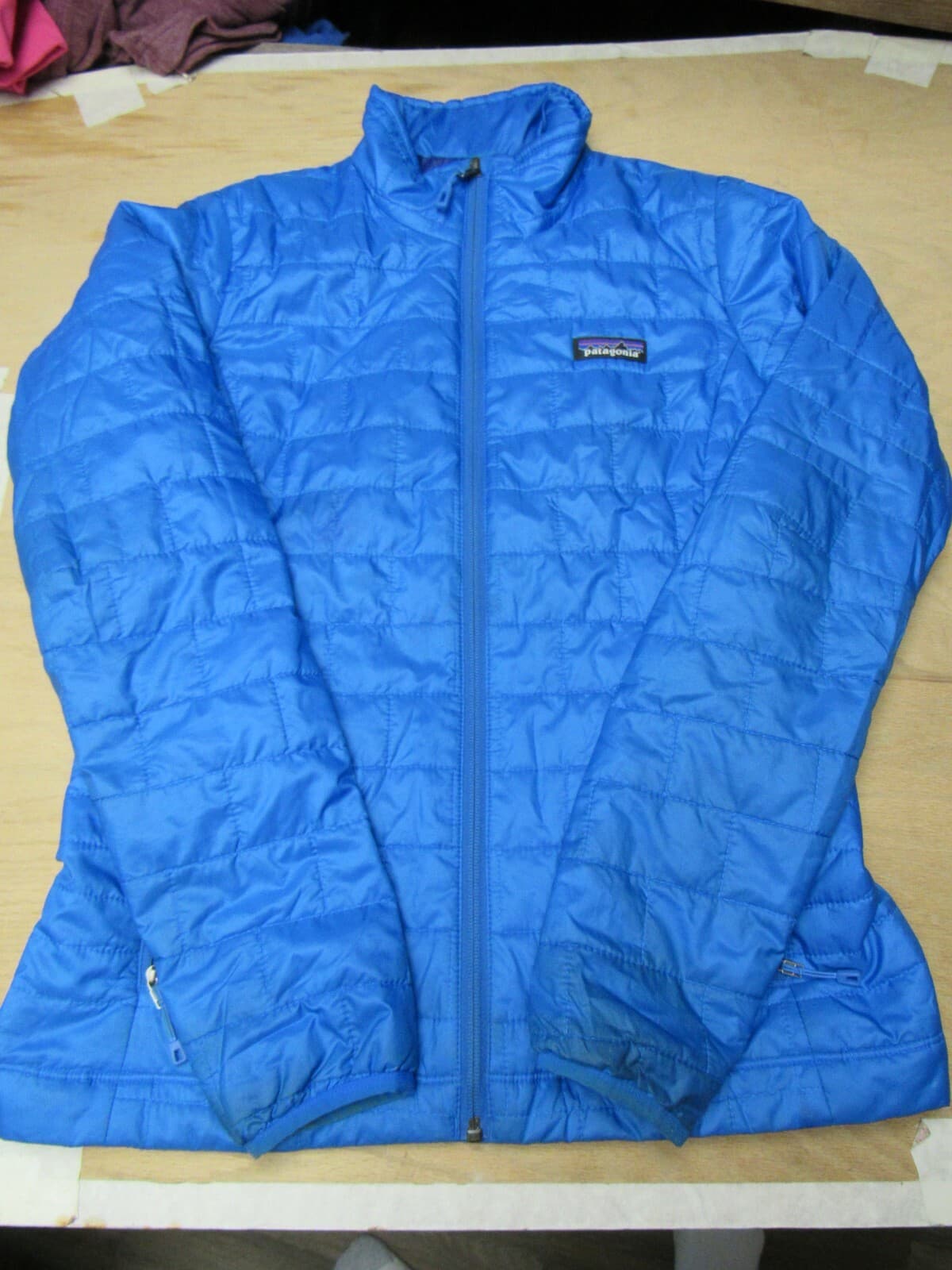 Patagonia Coat Full Zip Up Royal Blue Puffer Jacket Womens Size Small