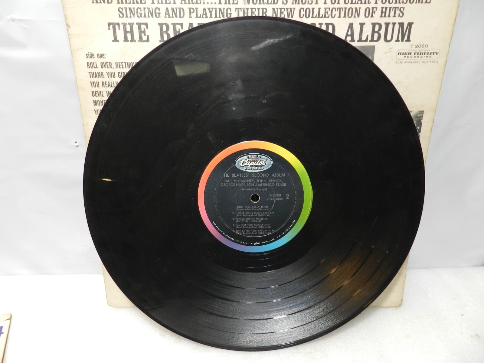 8 Vintage Beatles Vinyl Record Albums Original Sleeves 60's 70's (L59JJ) - Thumbnail 16