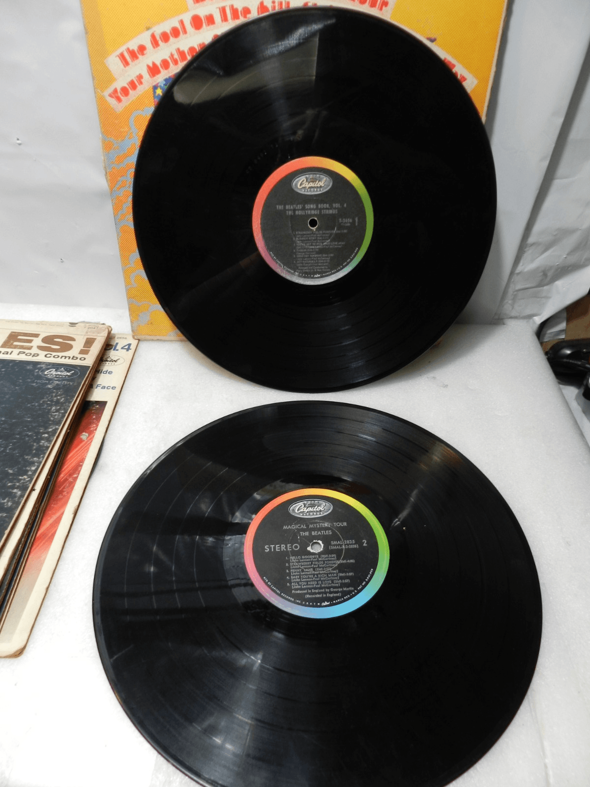 8 Vintage Beatles Vinyl Record Albums Original Sleeves 60's 70's (L59JJ) - Thumbnail 6