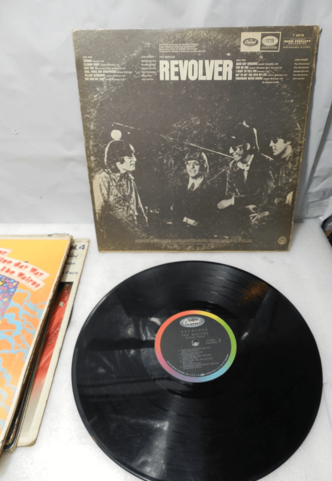 8 Vintage Beatles Vinyl Record Albums Original Sleeves 60's 70's (L59JJ) - Thumbnail 3