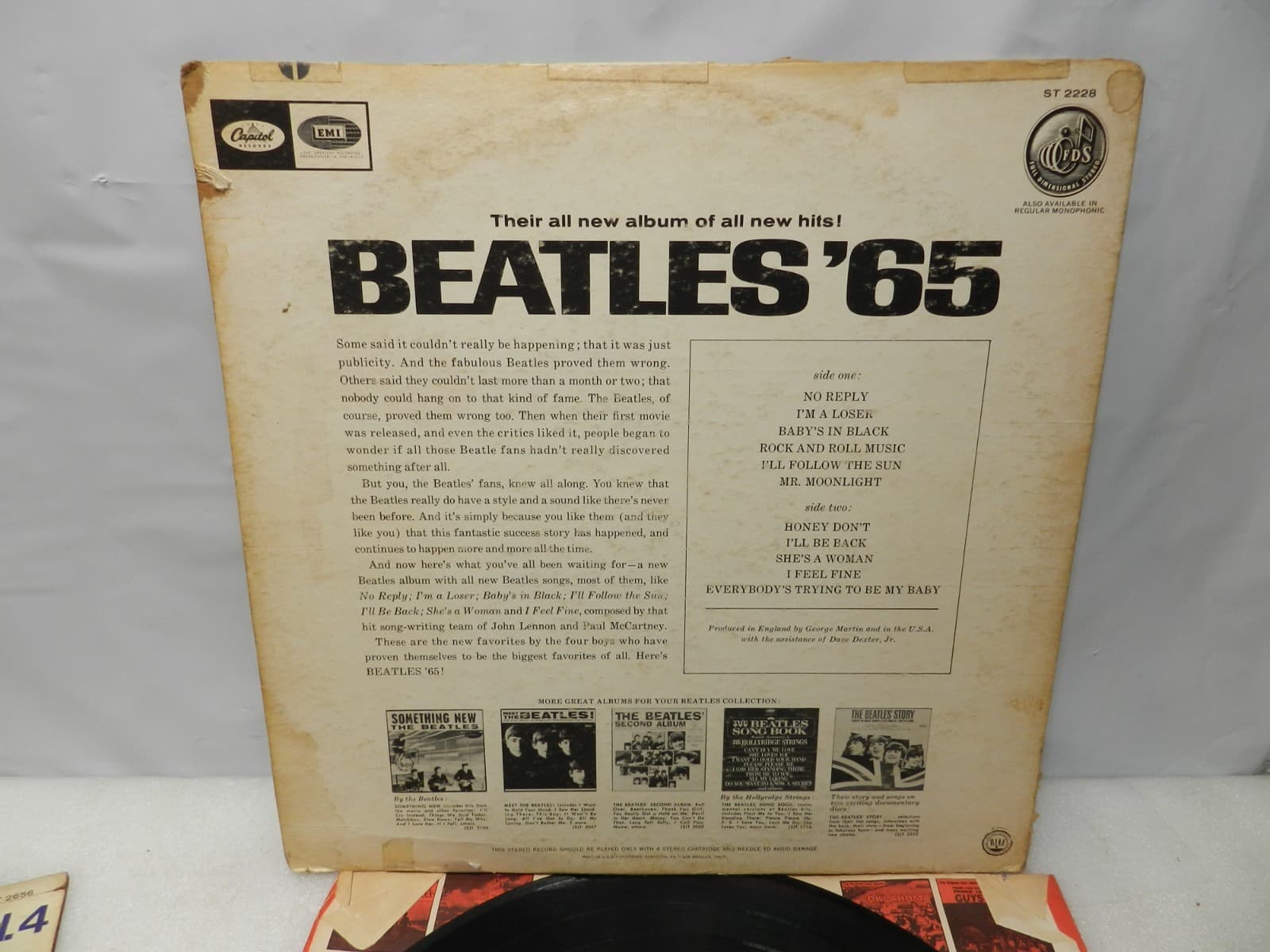 8 Vintage Beatles Vinyl Record Albums Original Sleeves 60's 70's (L59JJ) - Thumbnail 21